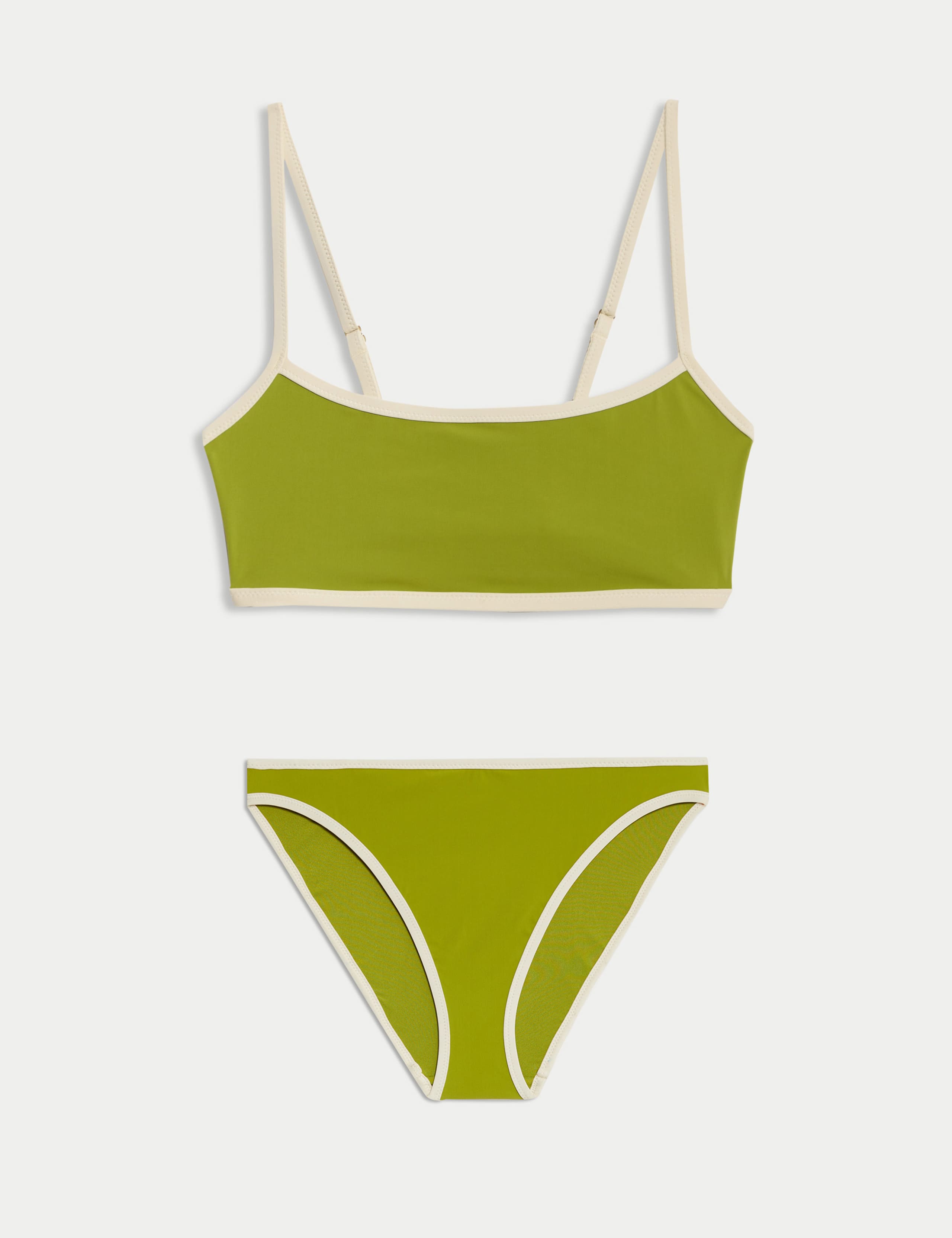 Contrast Trim Scoop Neck Bikini Set 1 of 6