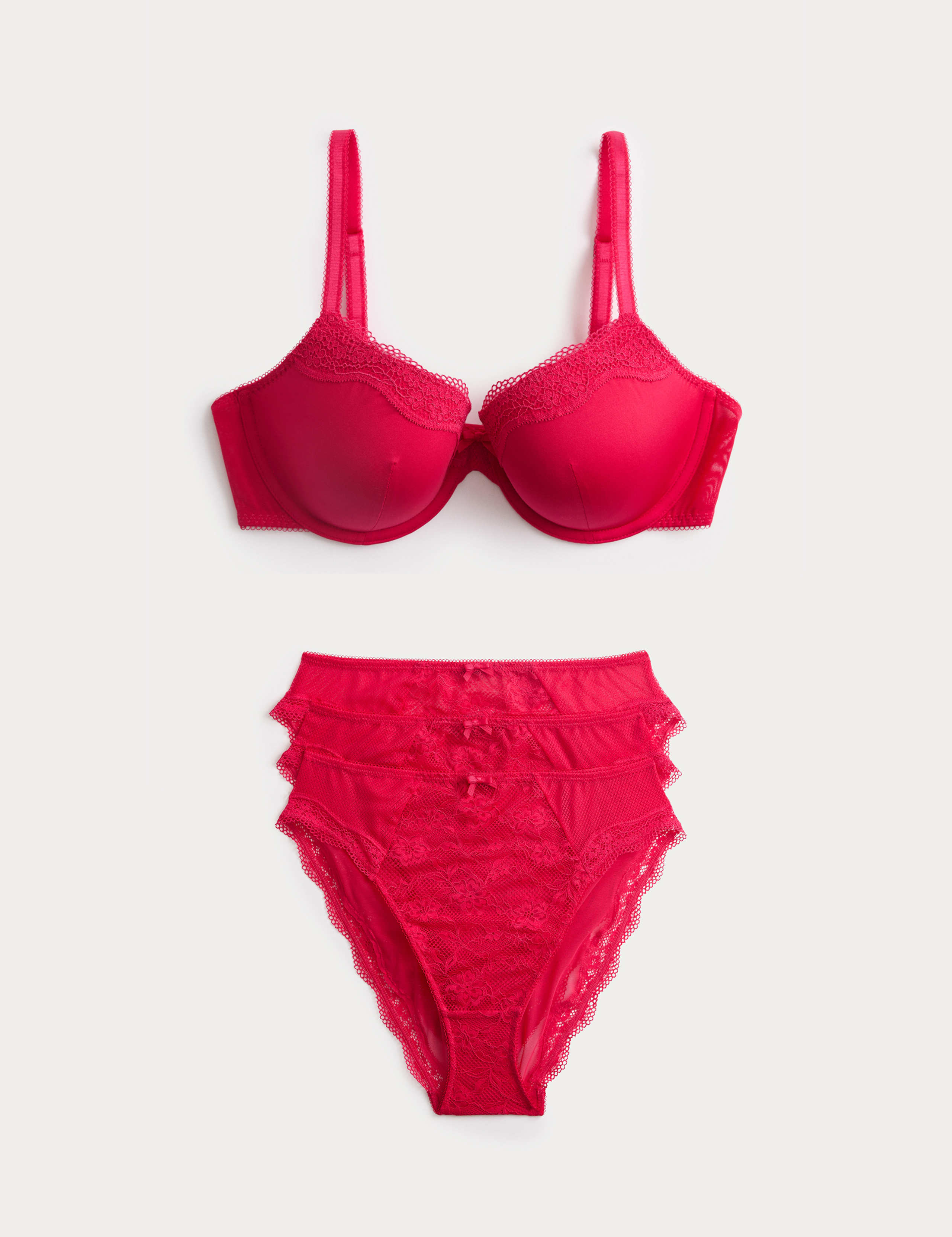 Jasmine Lace Wired Demi Cup Bra Set A-E 1 of 6