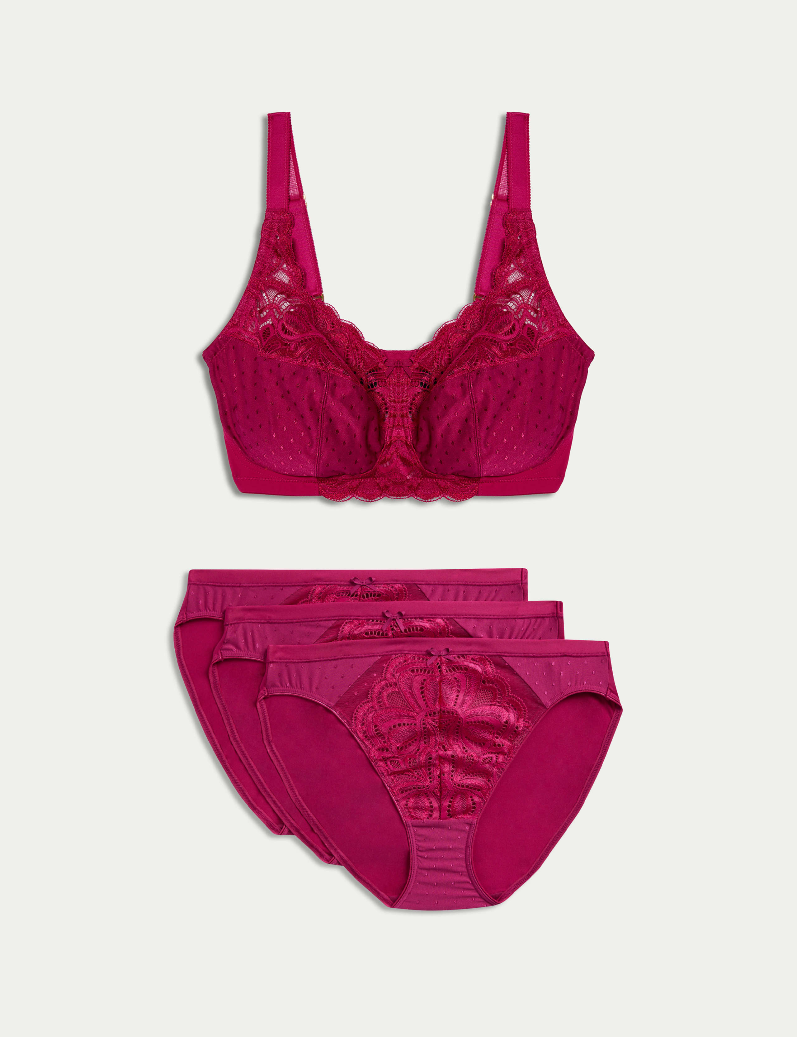 Amelia Lace Non Wired Total Support Bra Set B-H 1 of 6