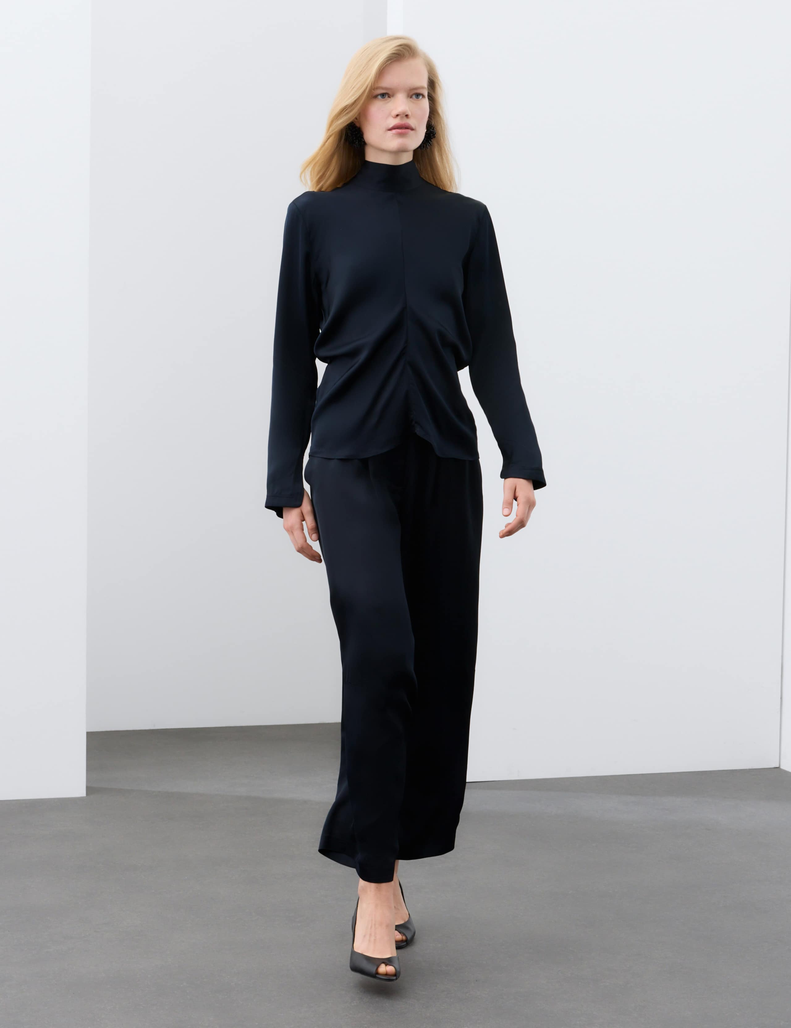 Satin Blouse & Trousers Set