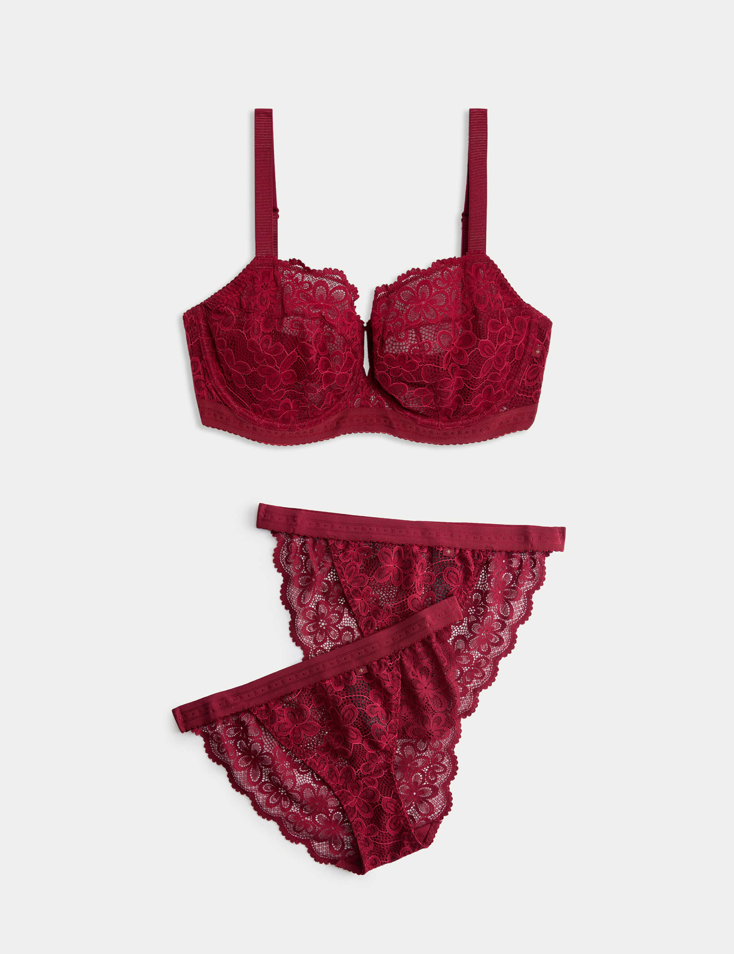 Cleo Lace Wired Balcony Bra Set F-H 1 of 6