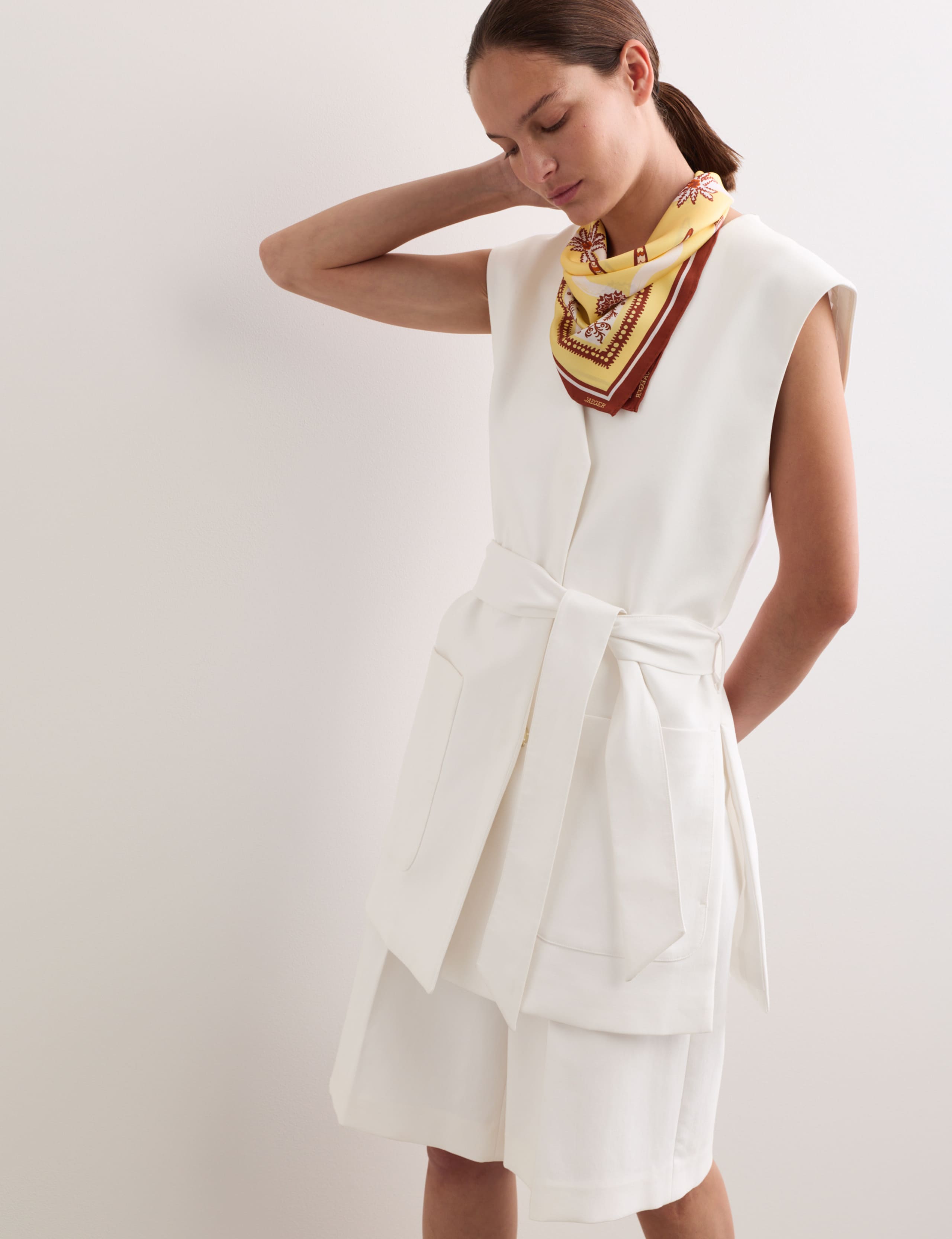 Cotton Rich Sleeveless Jacket & Shorts Set