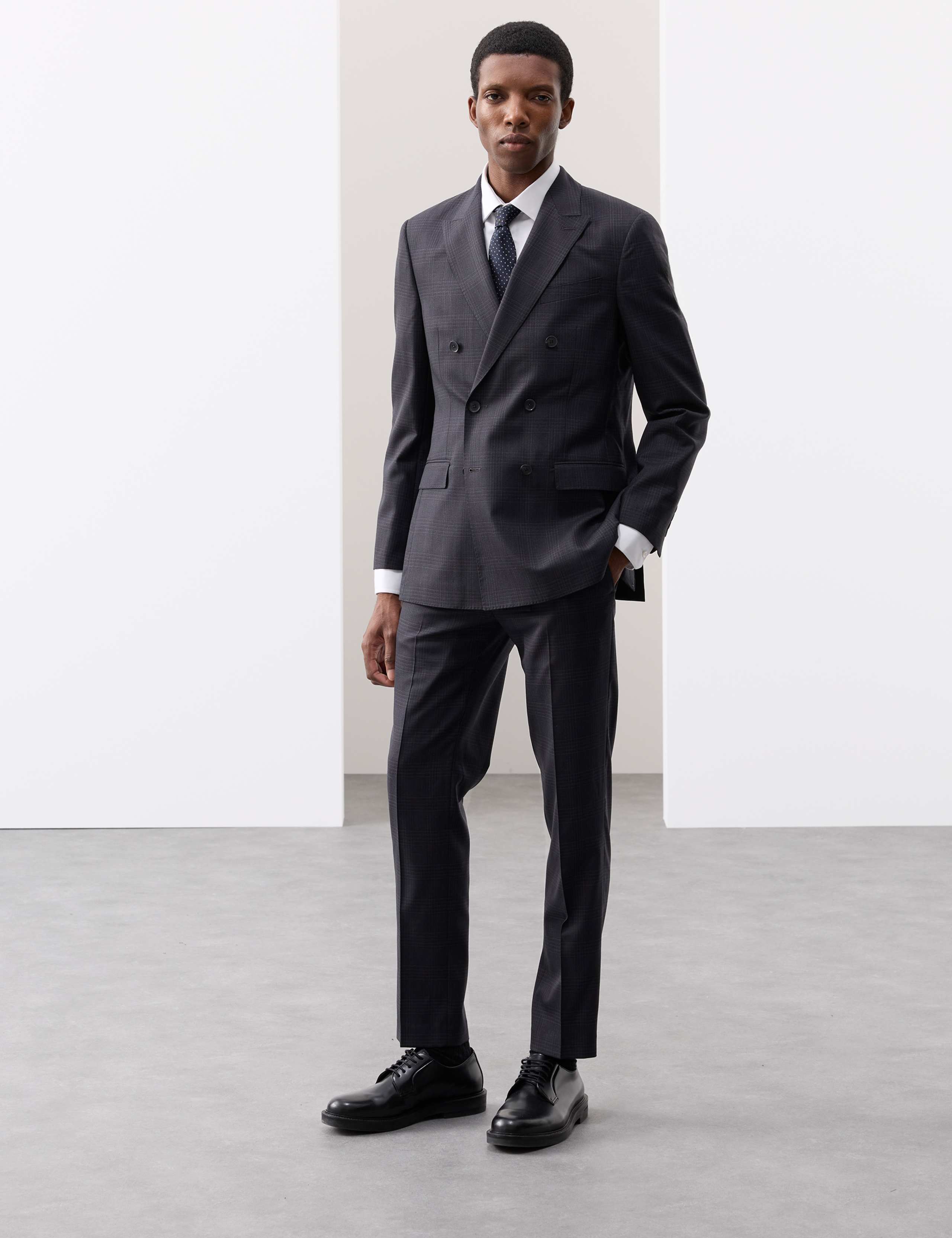 Pure Wool Double Breasted Check Suit 5 of 6