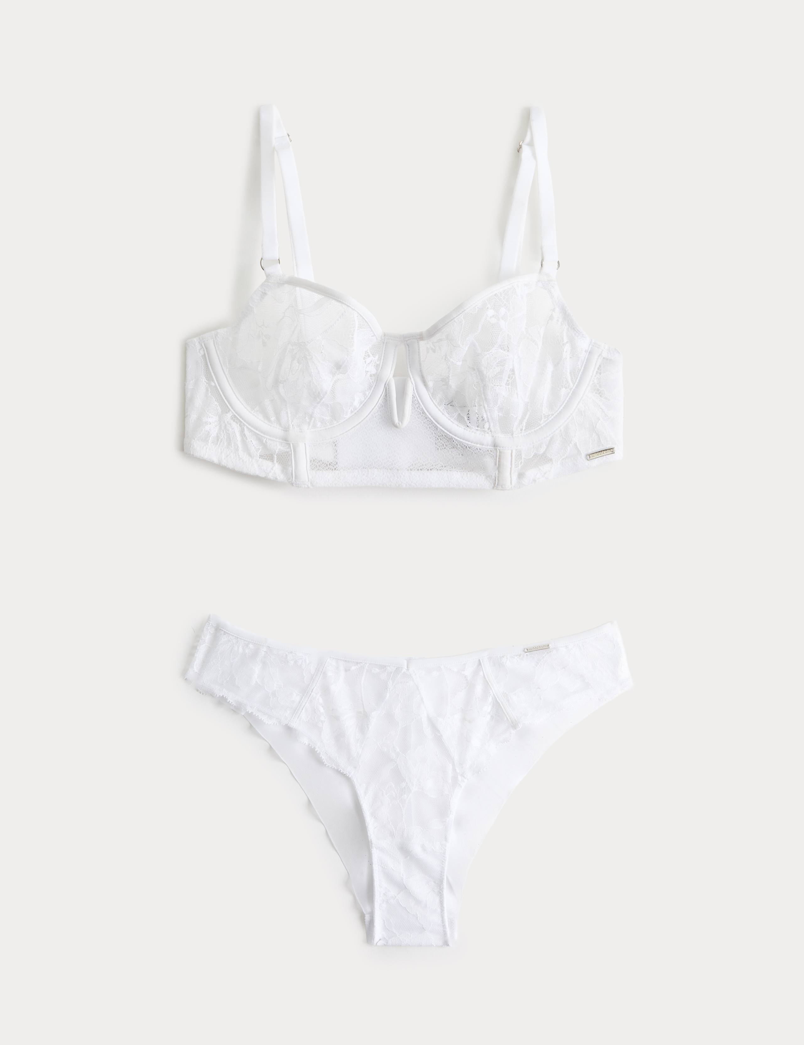 Savannah Lace Wired Longline Balcony Bra Set A-E 1 of 6