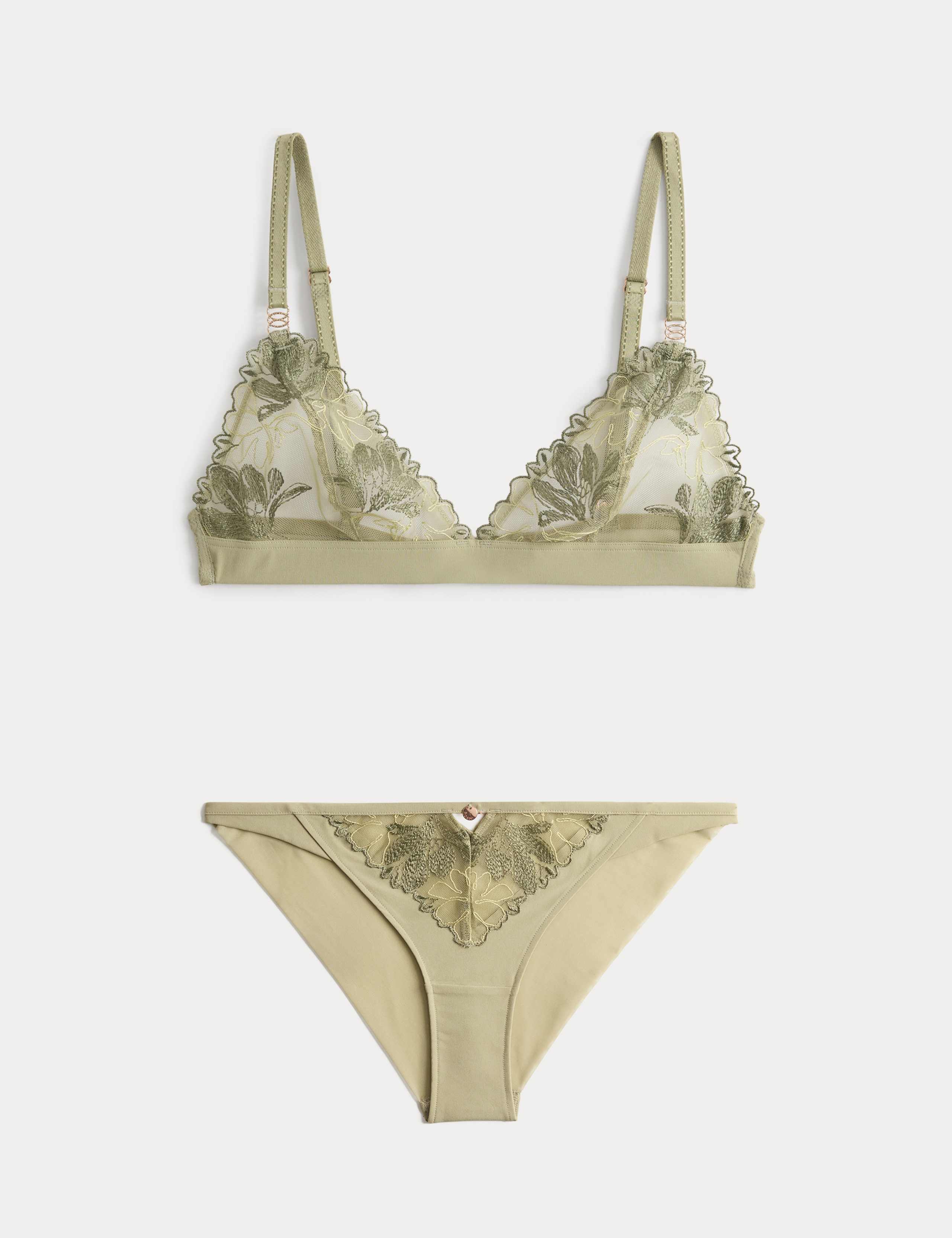 Ianthe Embroidered Non Wired Bralette Set A-E 1 of 6