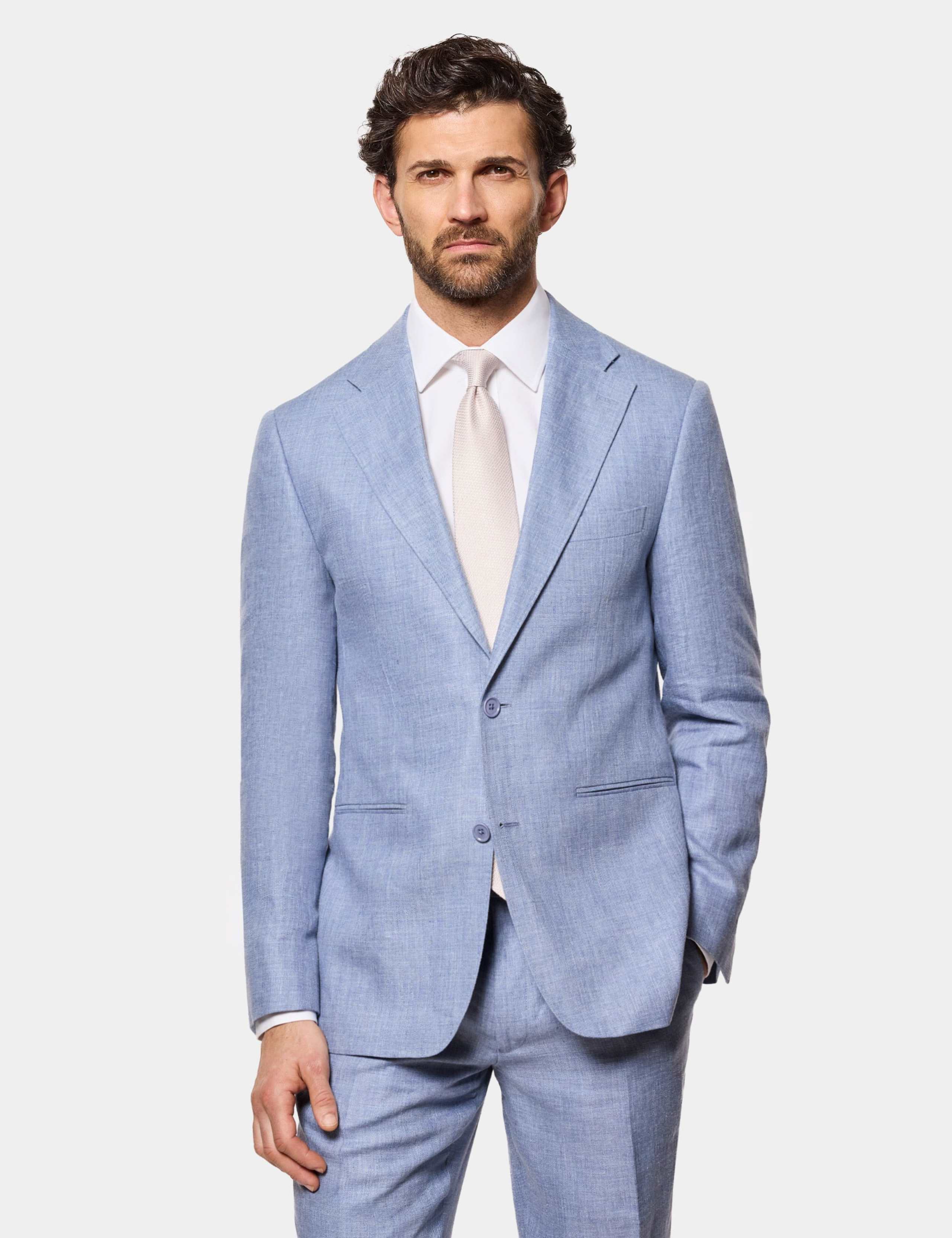 3 Piece Tailored Fit Pure Linen Suit