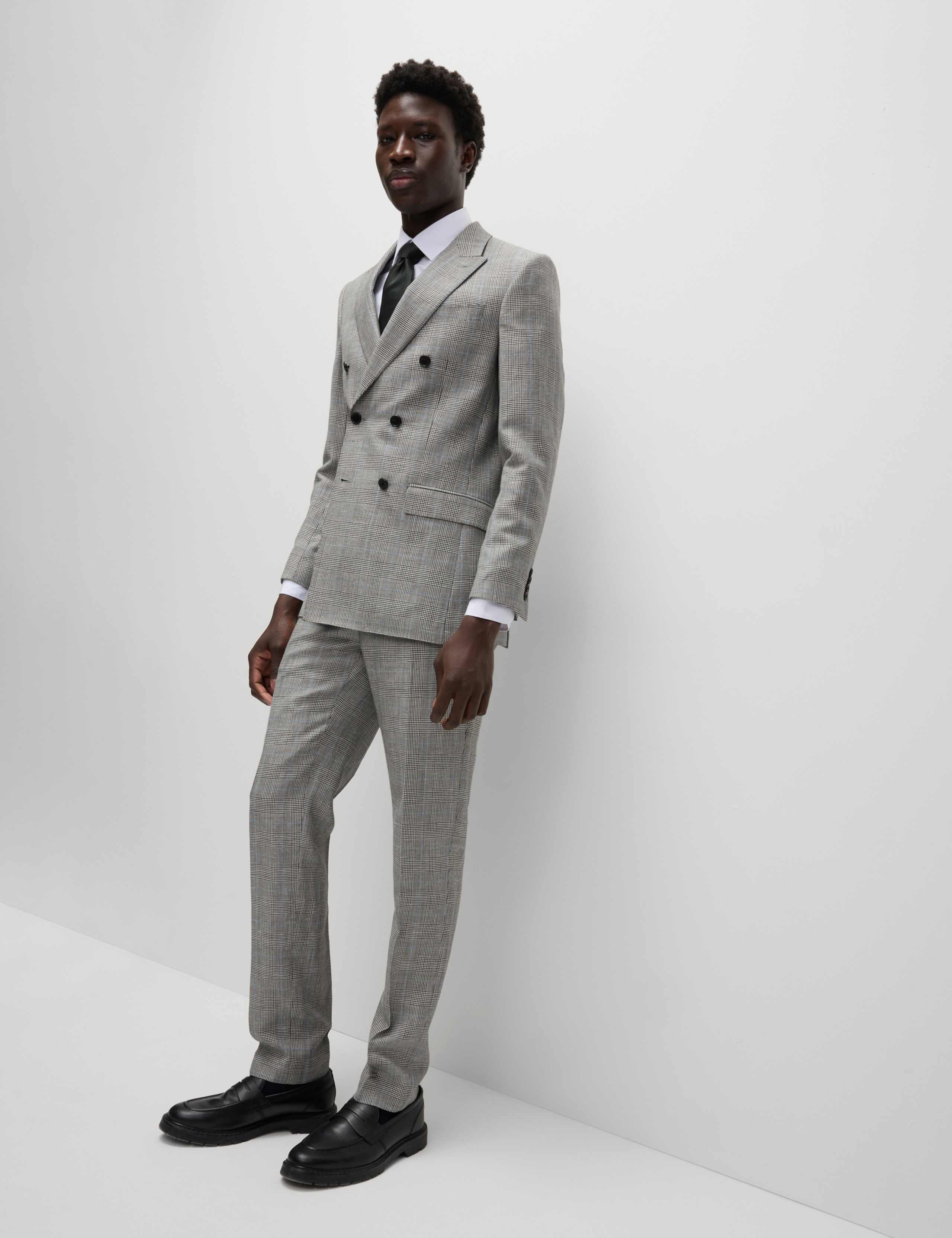 Slim Fit Wool Blend Check Suit 5 of 6