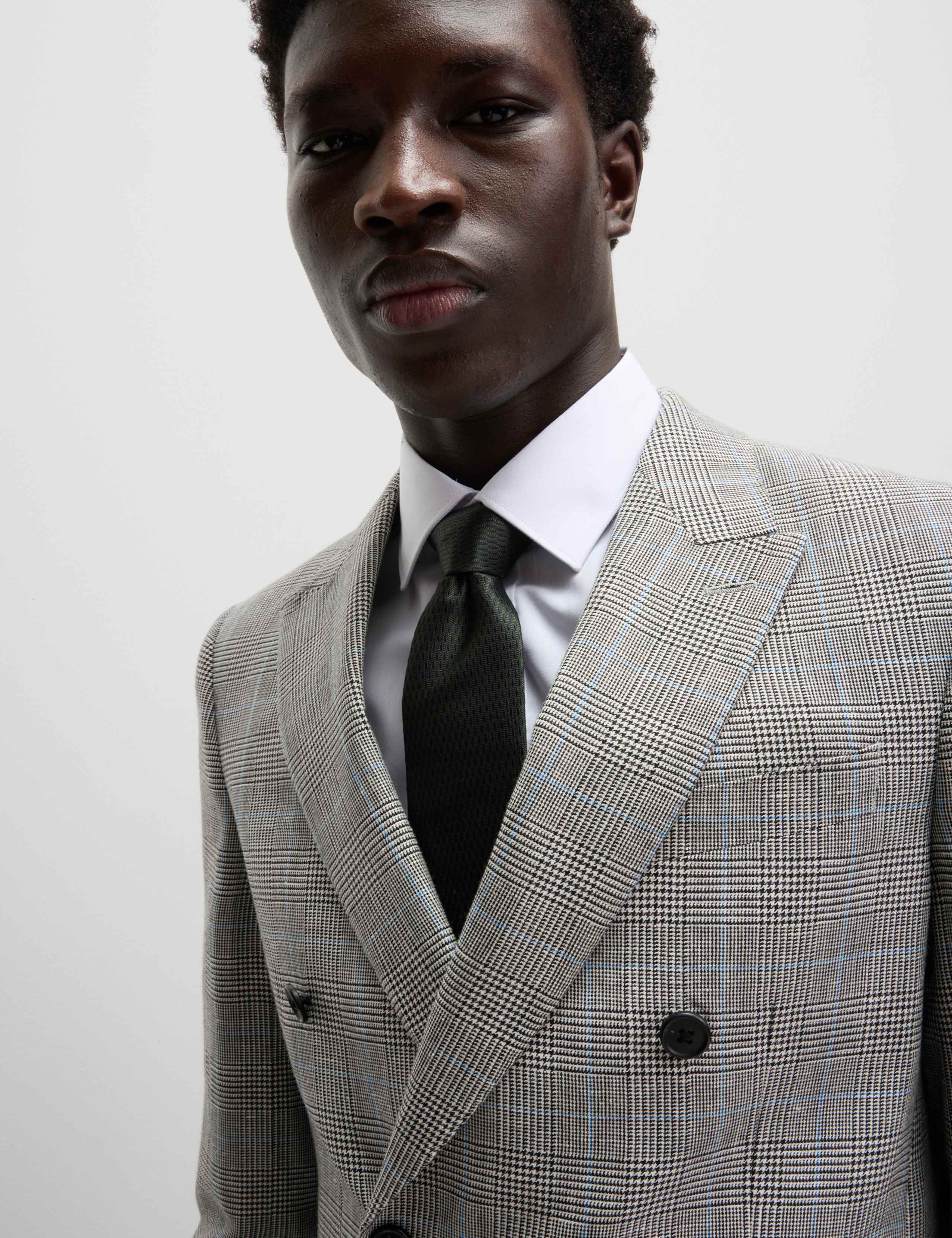 Slim Fit Wool Blend Check Suit 6 of 6