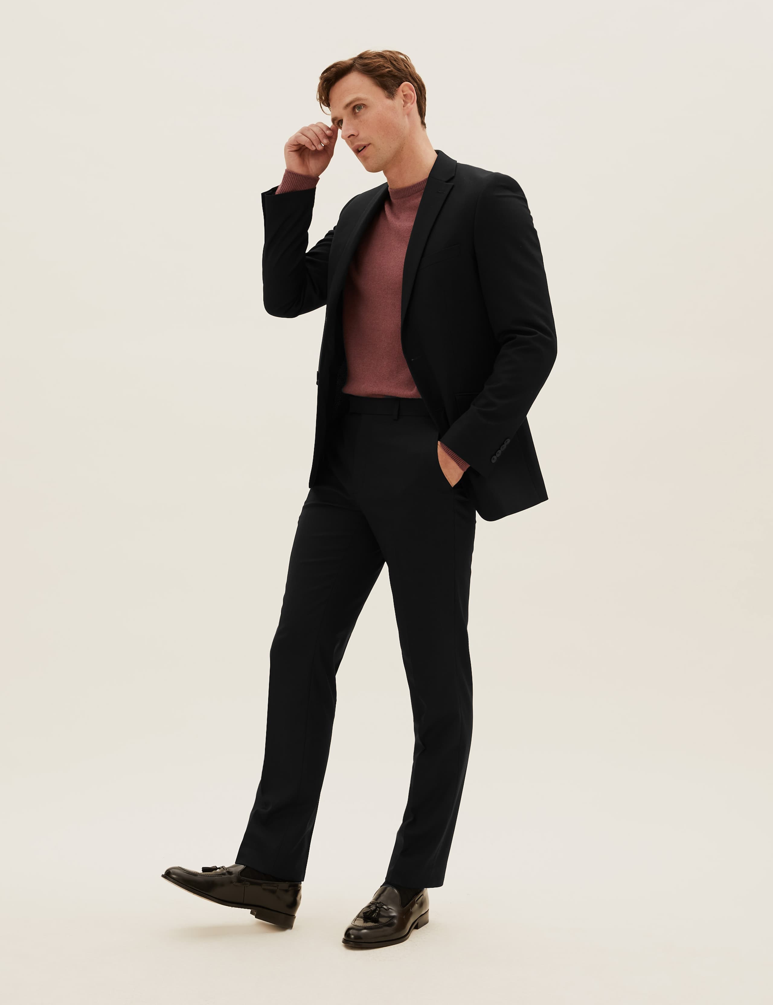 Black Tailored Fit Suit with Stretch 3 of 8