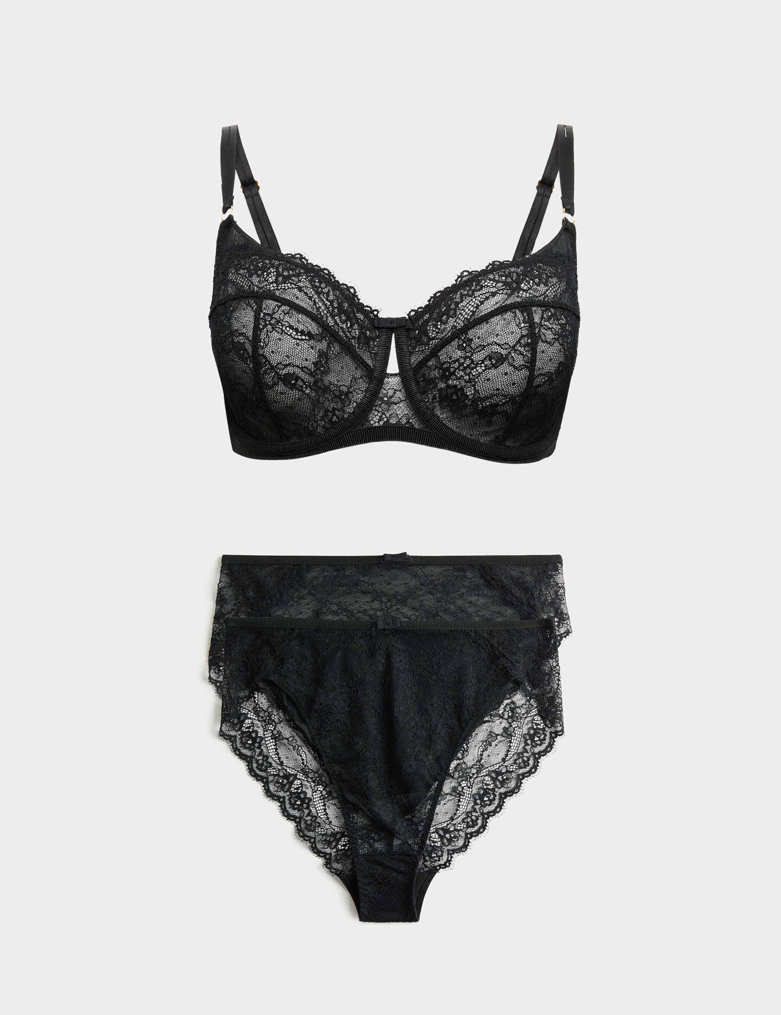 Ida Lace Wired Balcony Bra Set F-H 1 of 6