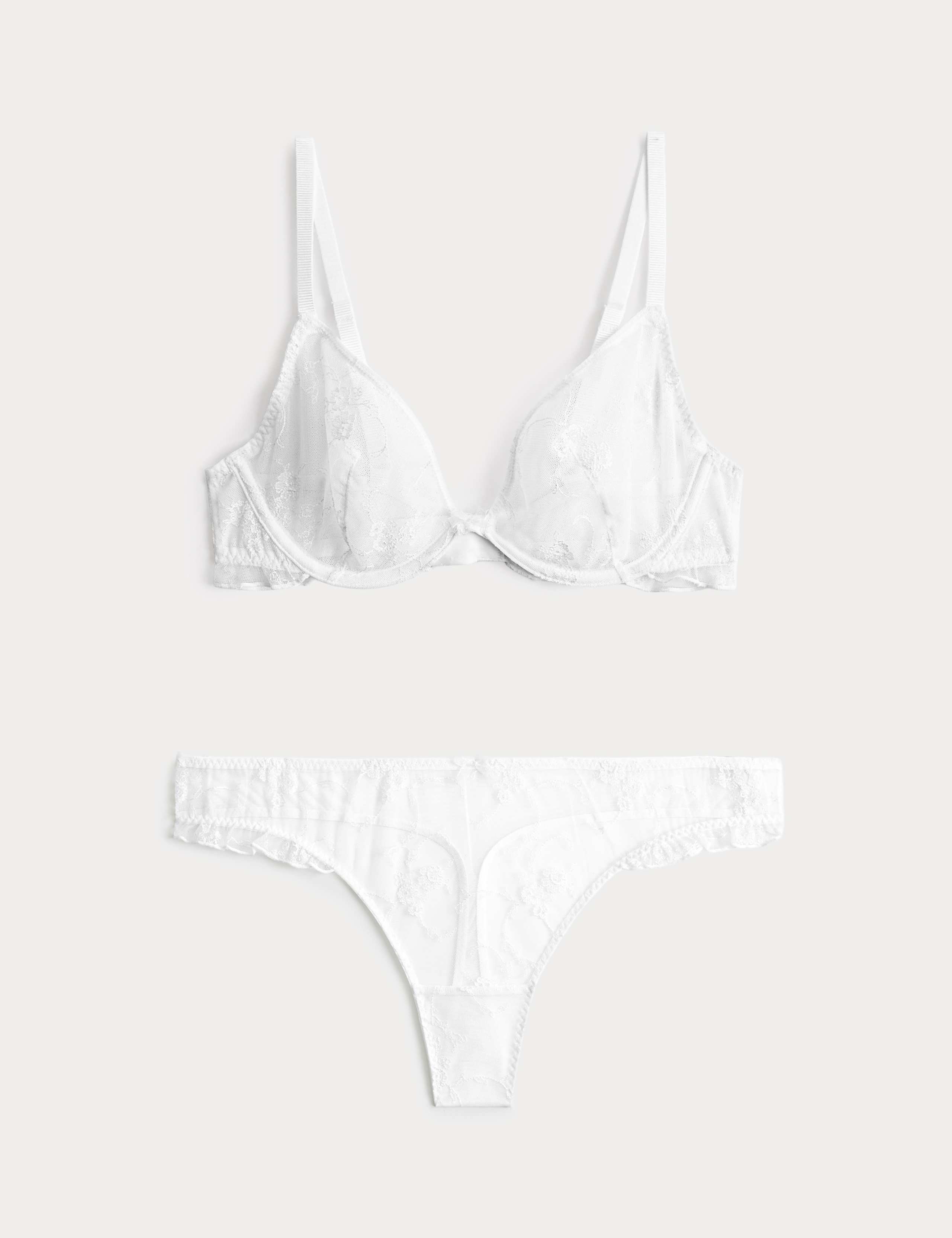 Helena Embroidered Wired Plunge Bra Set A-E 1 of 6