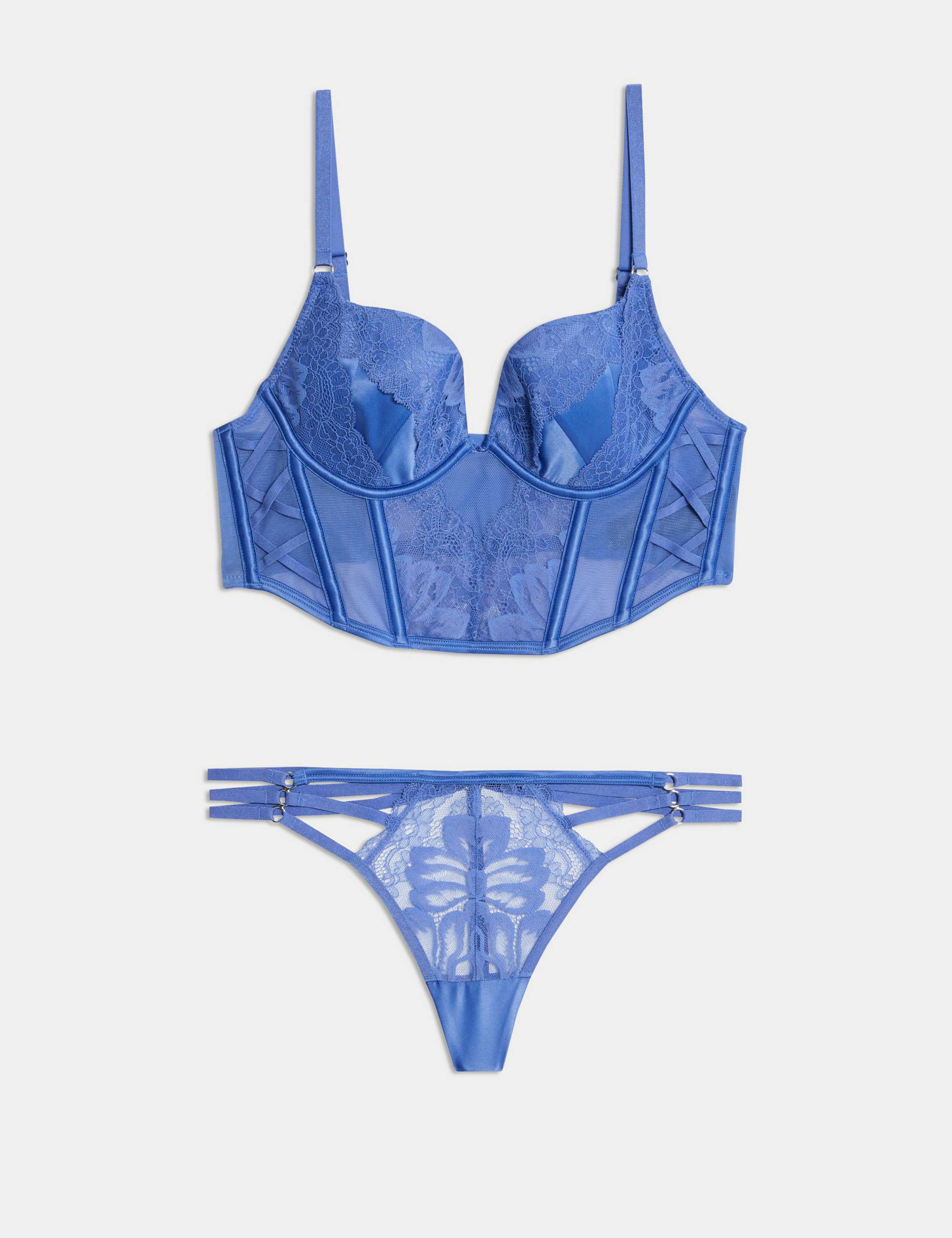 Lindy Lace Wired Sweetheart Balcony Bra Set A-E 1 of 6