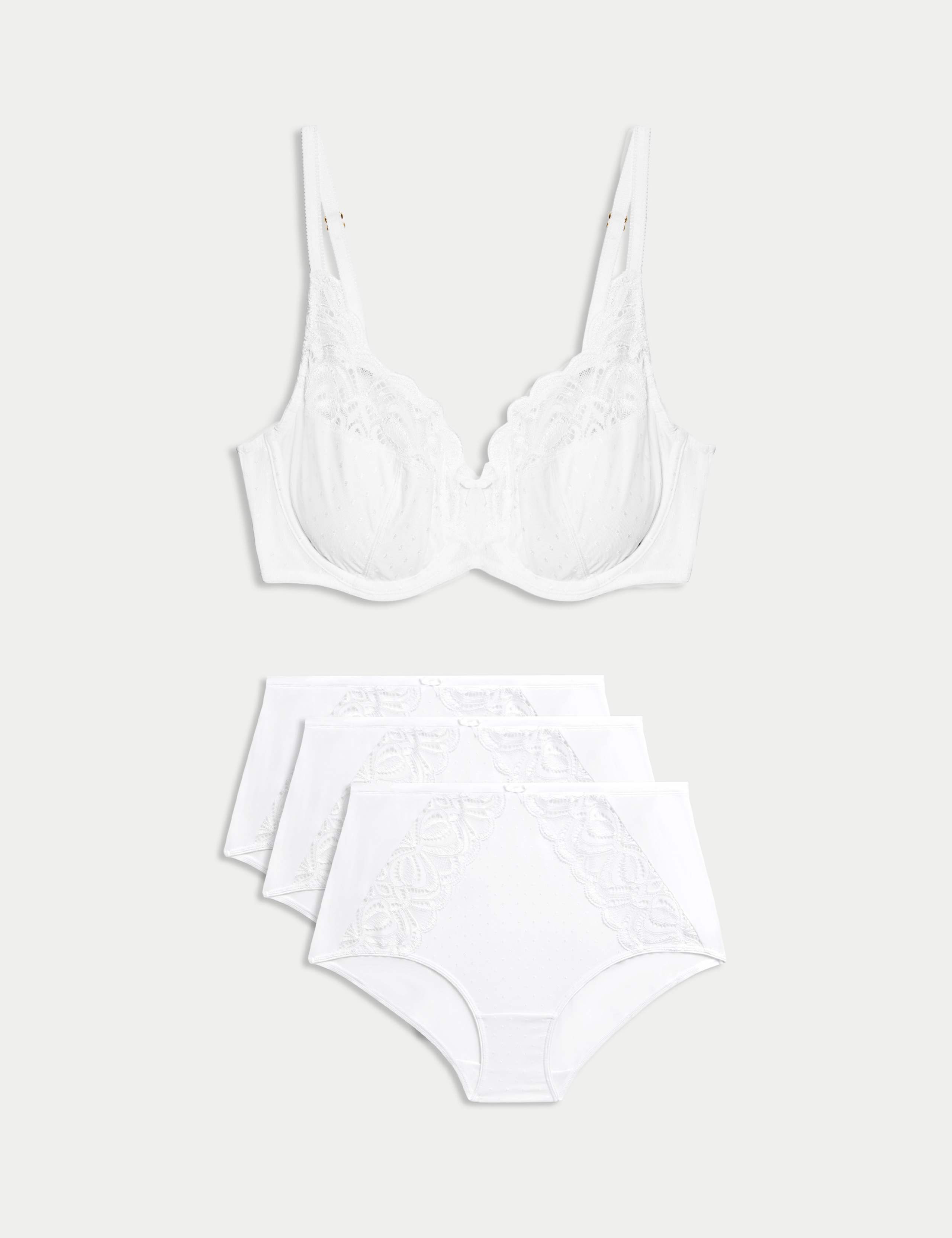 Amelia Lace Wired Full Cup Bra Set A-E 1 of 6