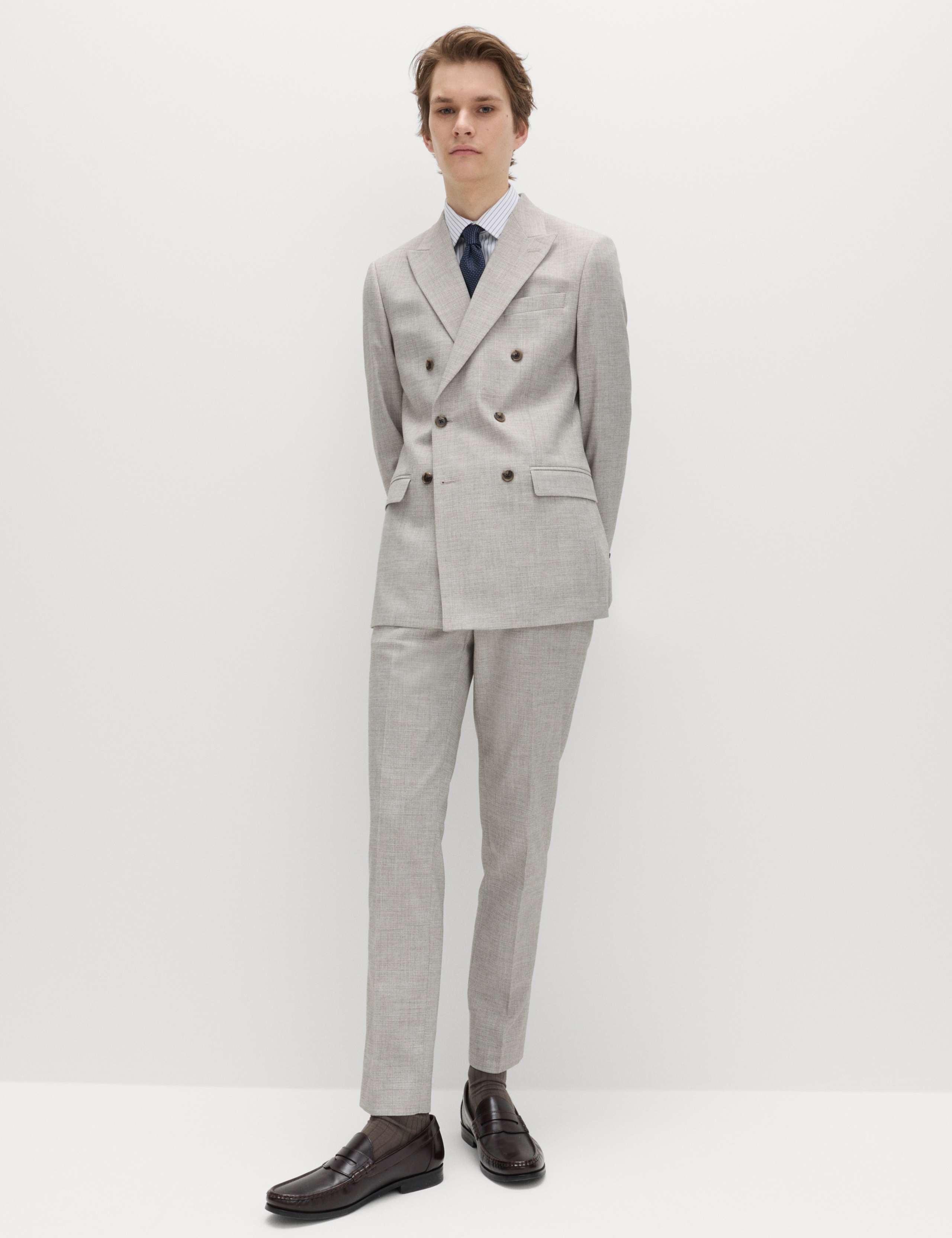 2 Piece Slim Fit Textured Twill Stretch Suit 1 of 6