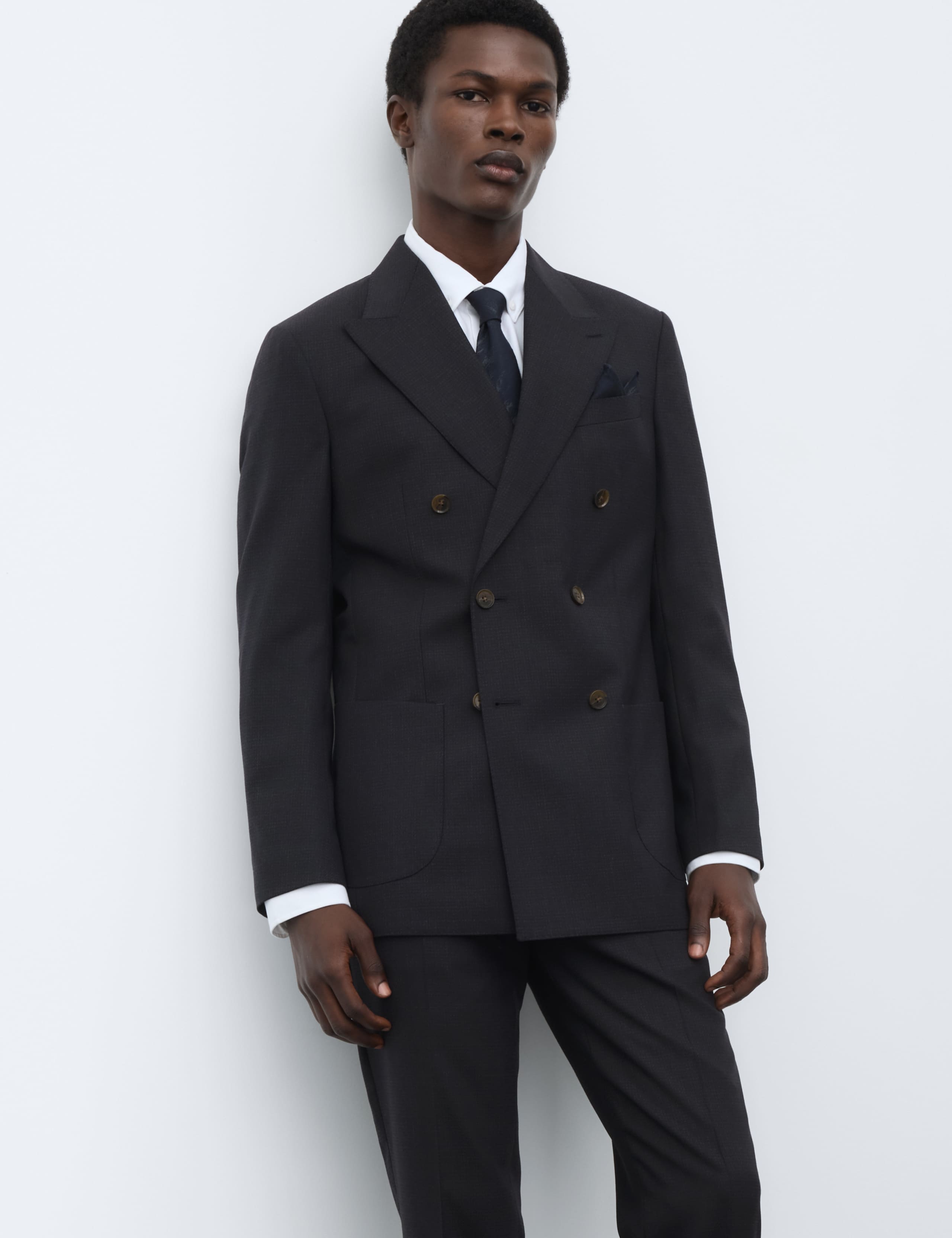 2 Piece Tailored Fit Wool Blend Suit