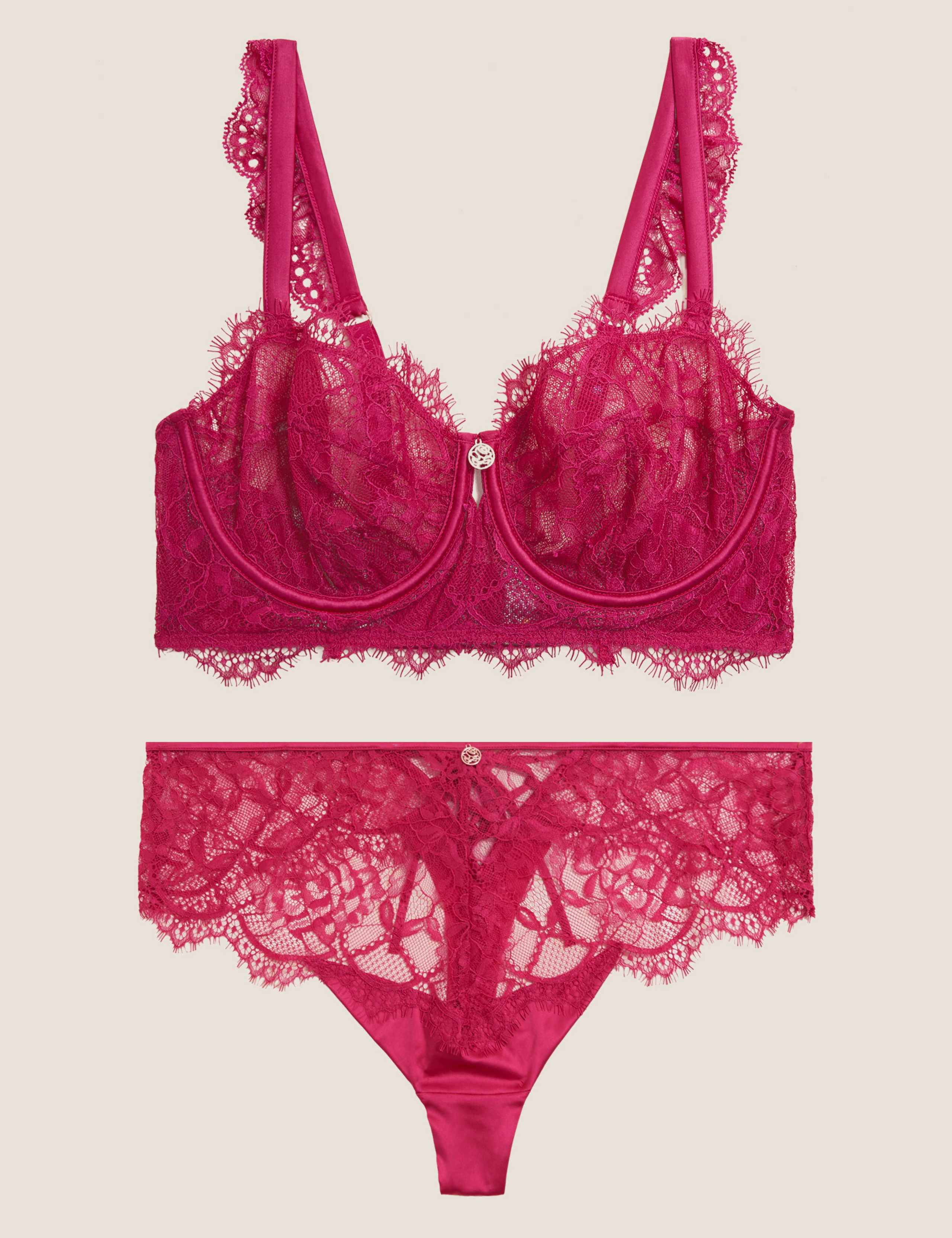 Ophelia Lace UnderwiredBalconette Bra Set A-E 1 of 6