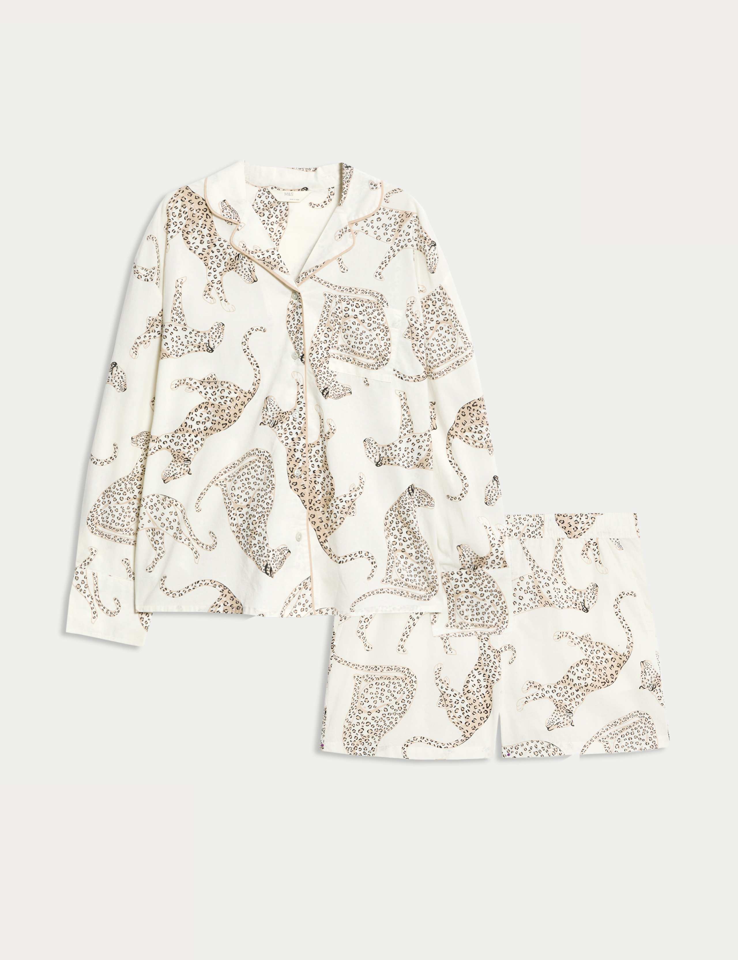 Pure Cotton Animal Print Pyjama Set 1 of 6