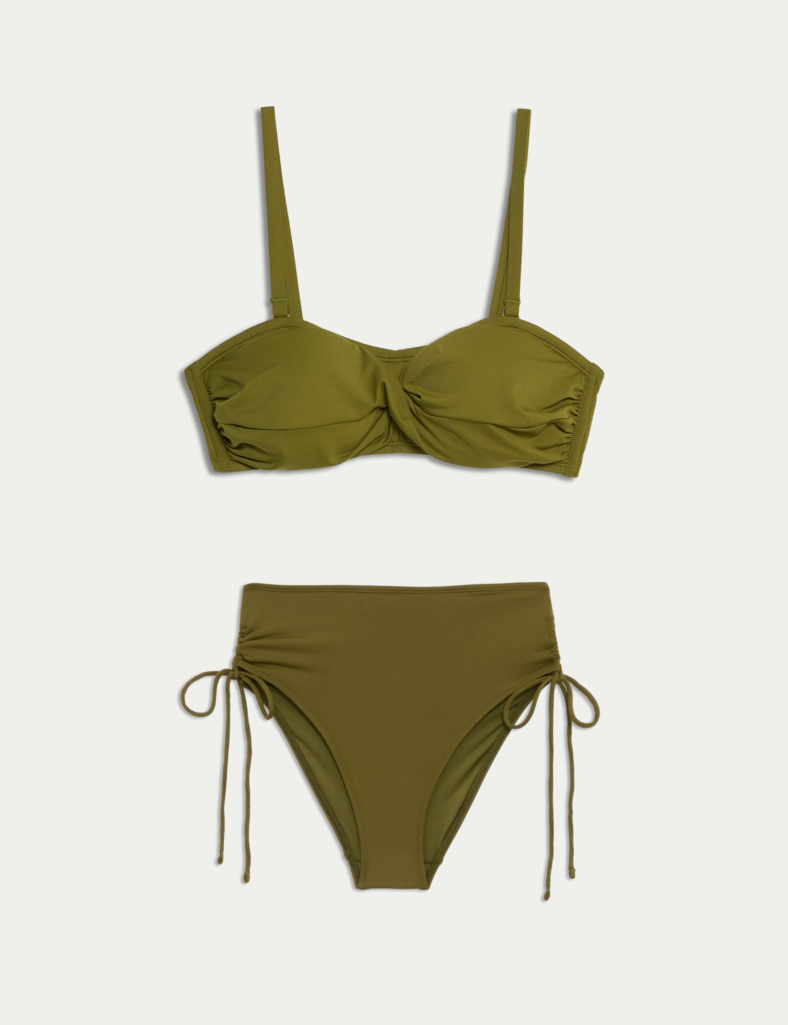 Padded Twist Front Bandeau Bikini Set 1 of 6