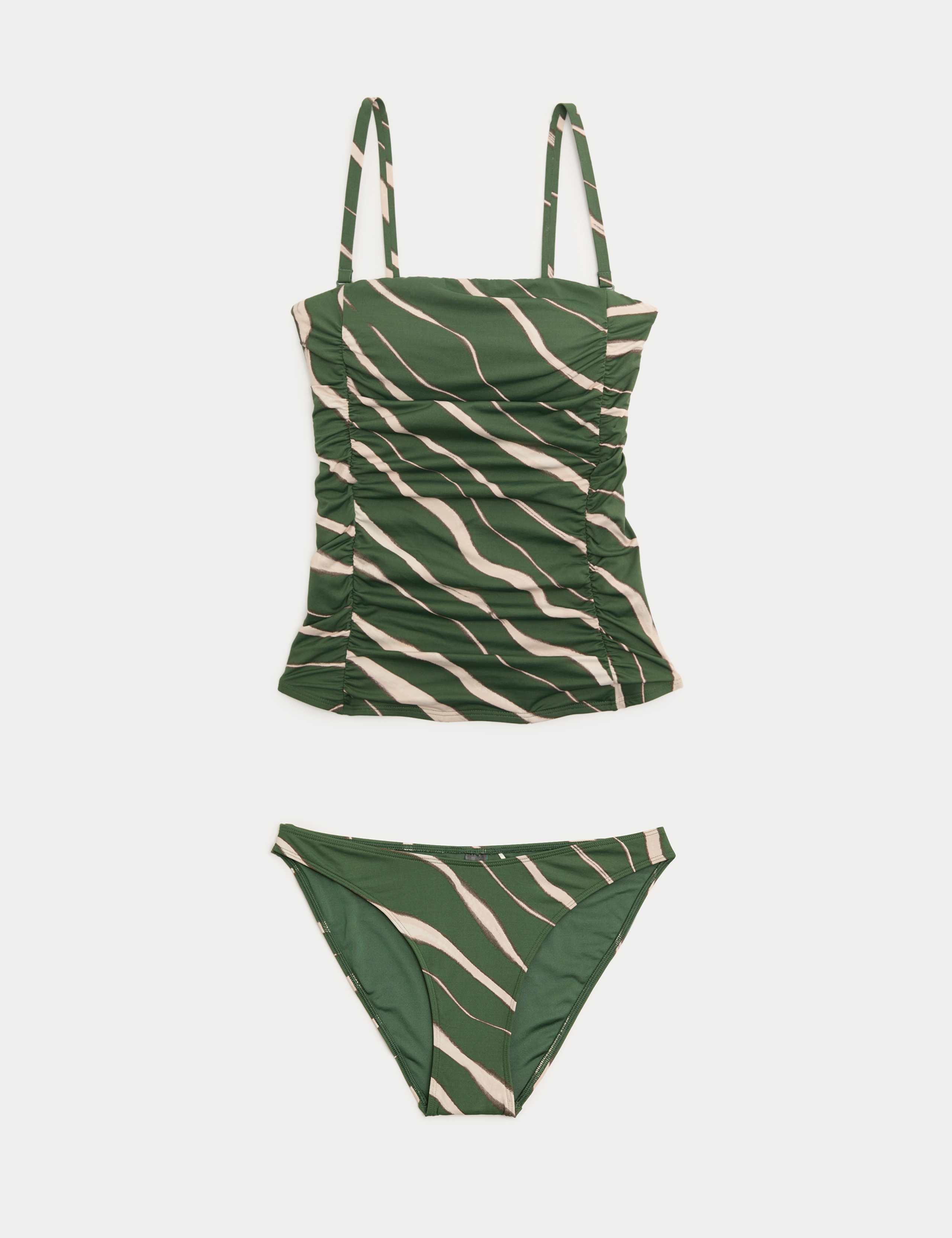 Tummy Control Printed Ruched Tankini Set 1 of 6