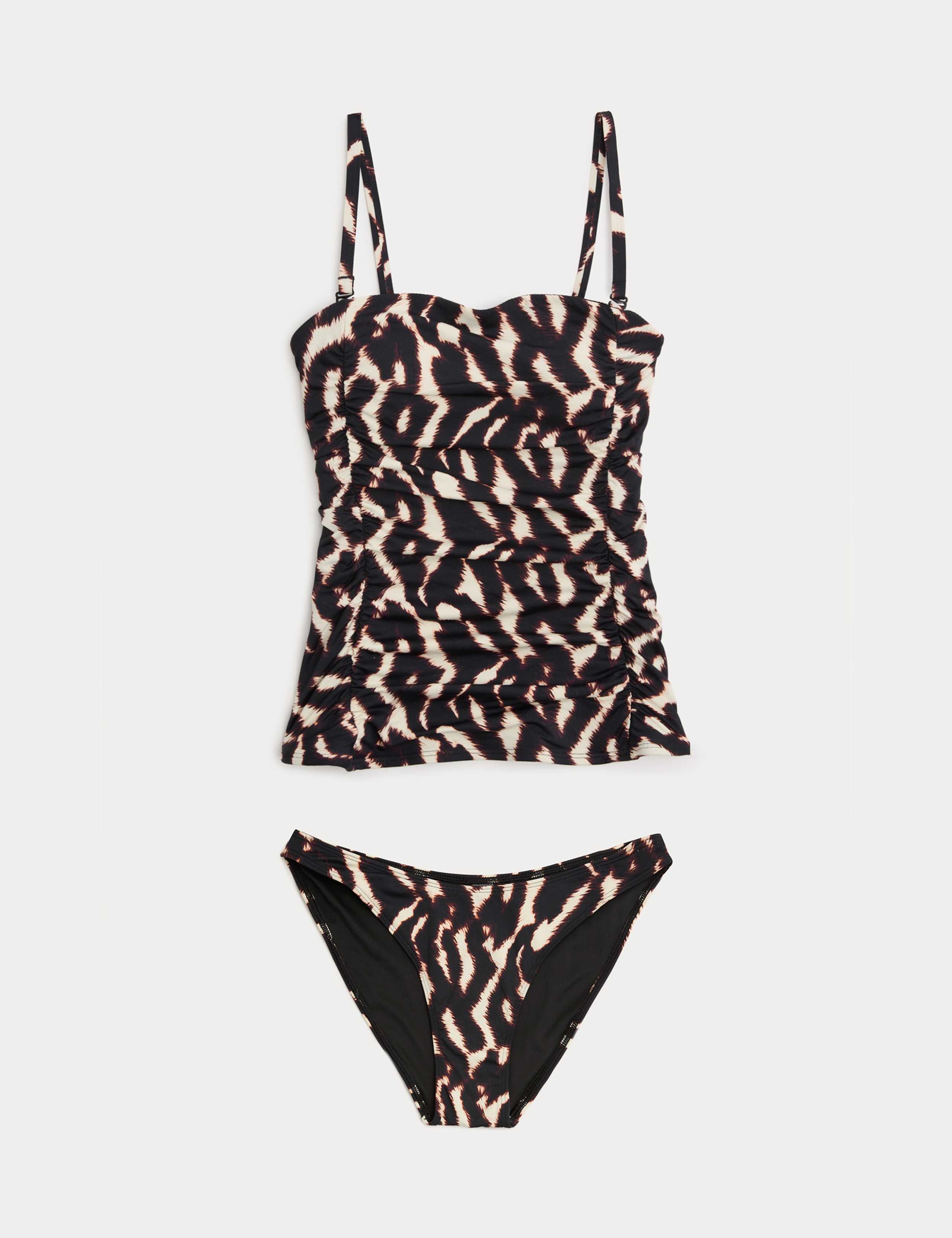 Tummy Control Printed Ruched Tankini Set 1 of 6