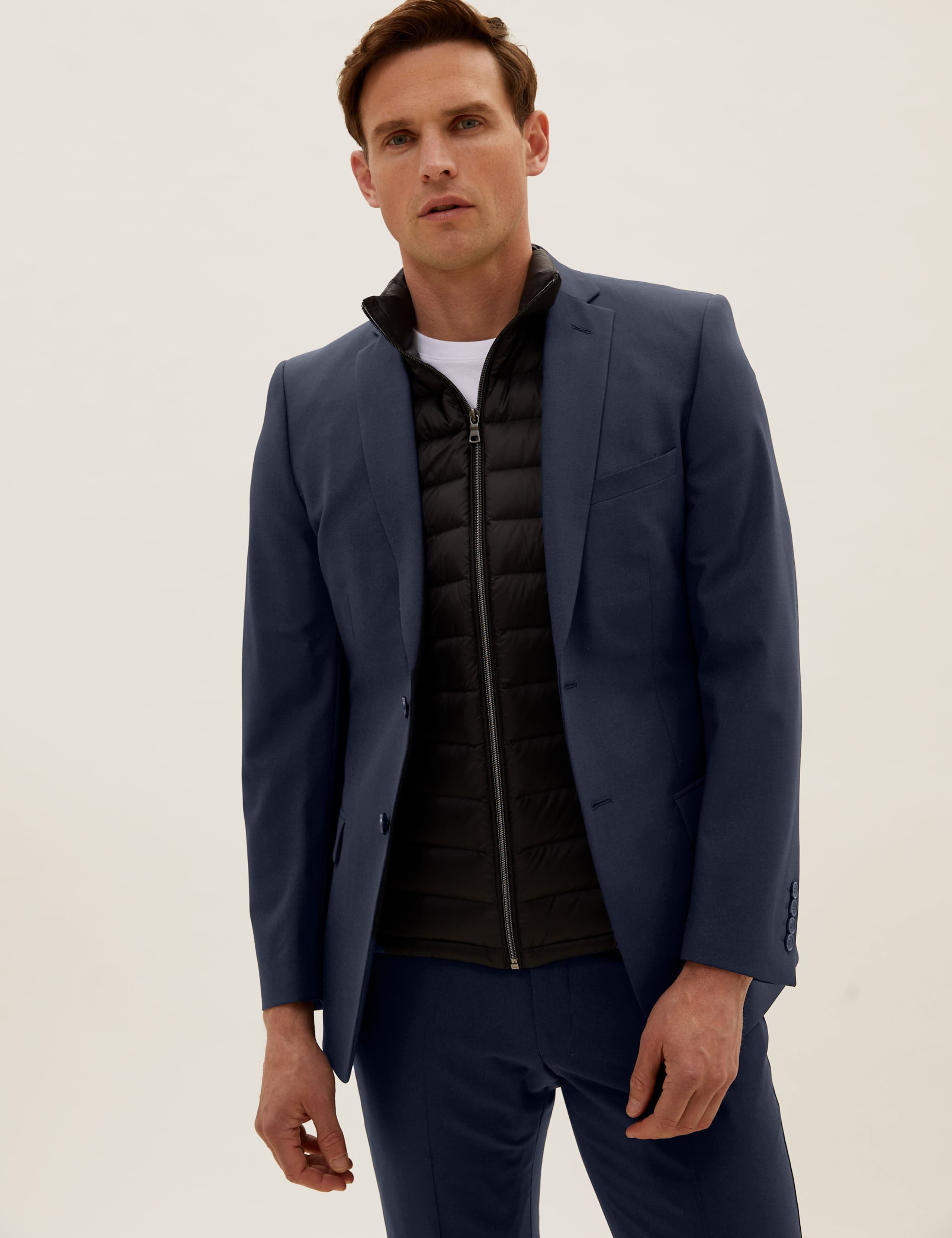 The Ultimate Navy Slim Fit Wool Blend Suit 1 of 8