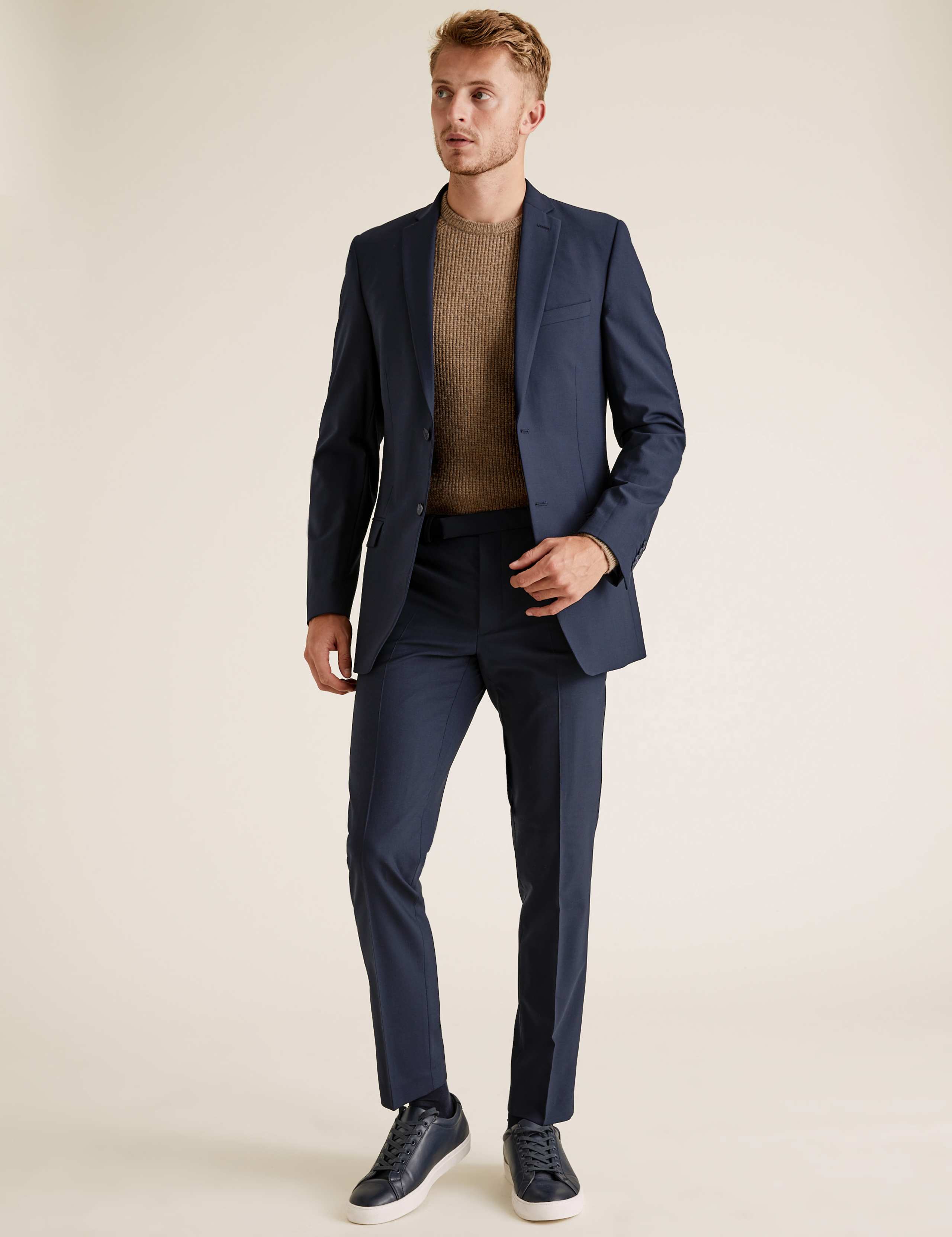 The Ultimate Navy Slim Fit Wool Blend Suit 4 of 8