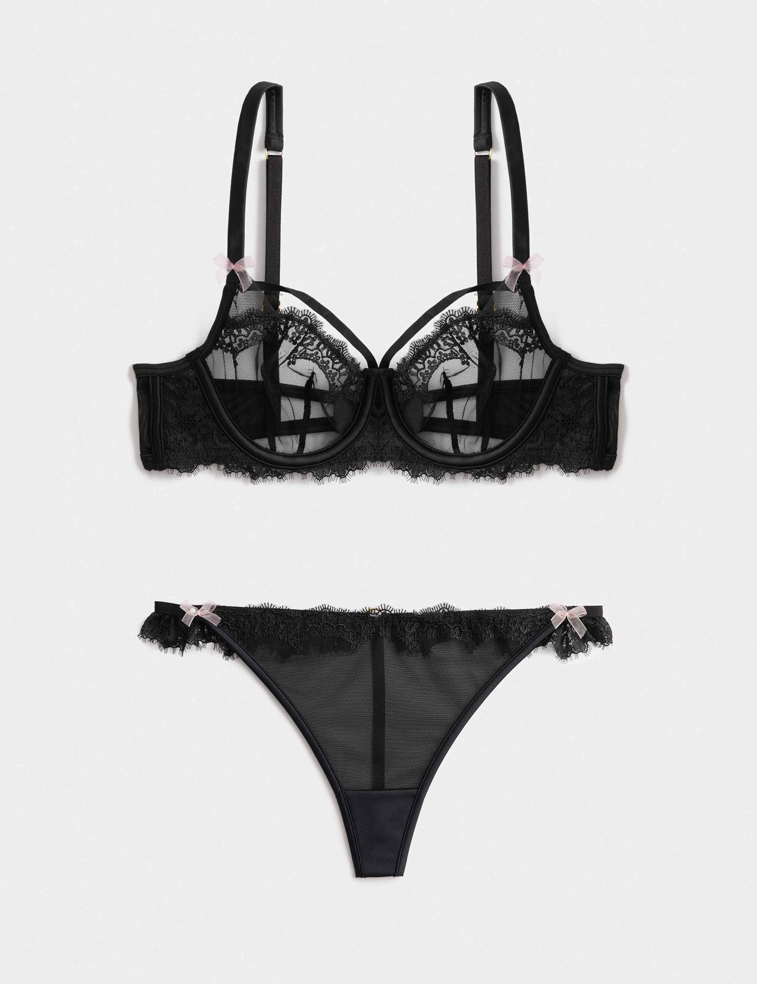 Magda Embroidery Wired Balcony Bra Set A-E 1 of 6