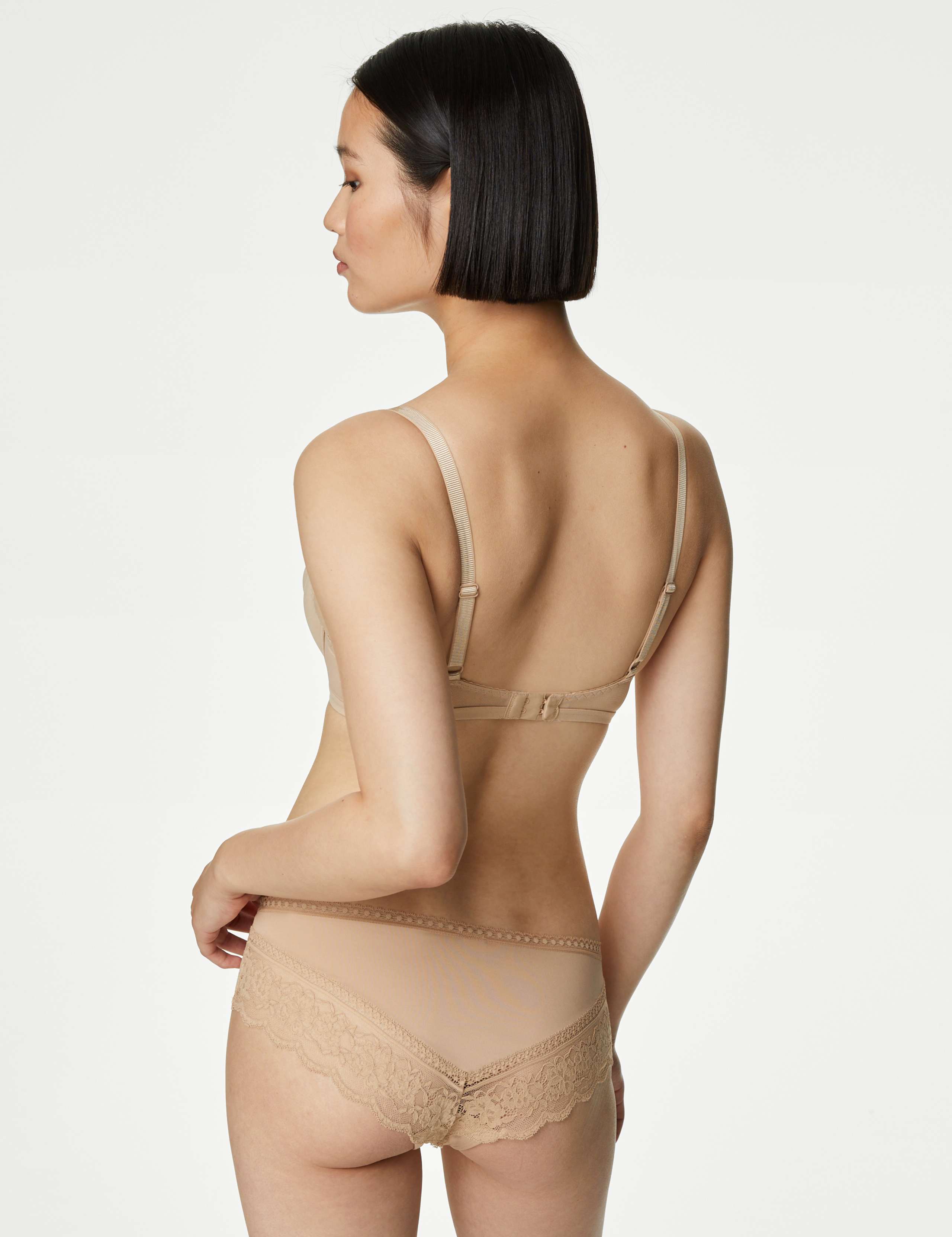 Lace Trim Wired Full Cup Bra Set F+ 6 of 6