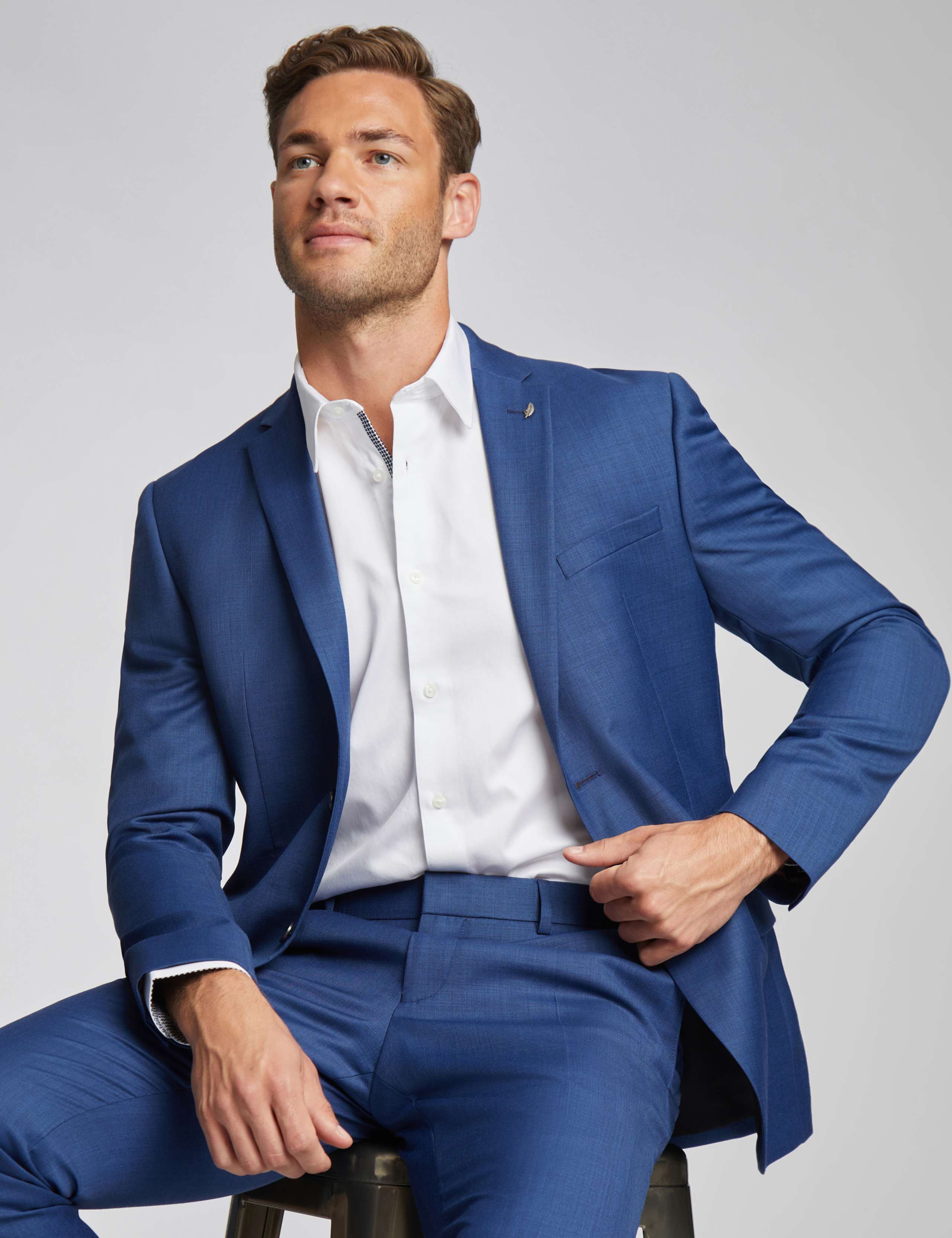 Slim Fit Wool Rich Textured Suit 4 of 6
