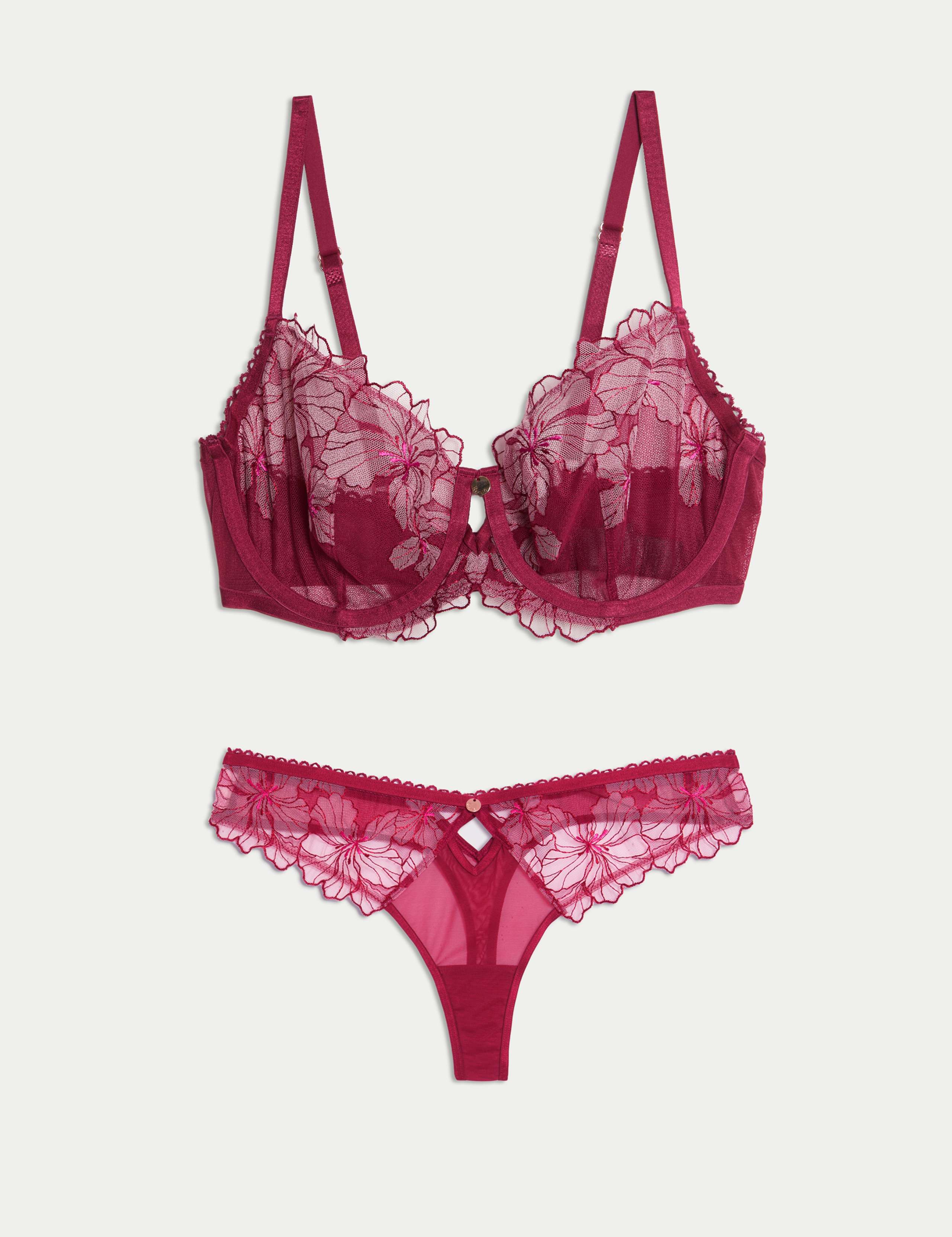 Passion Flower Wired Balcony Bra Set A-E 1 of 6