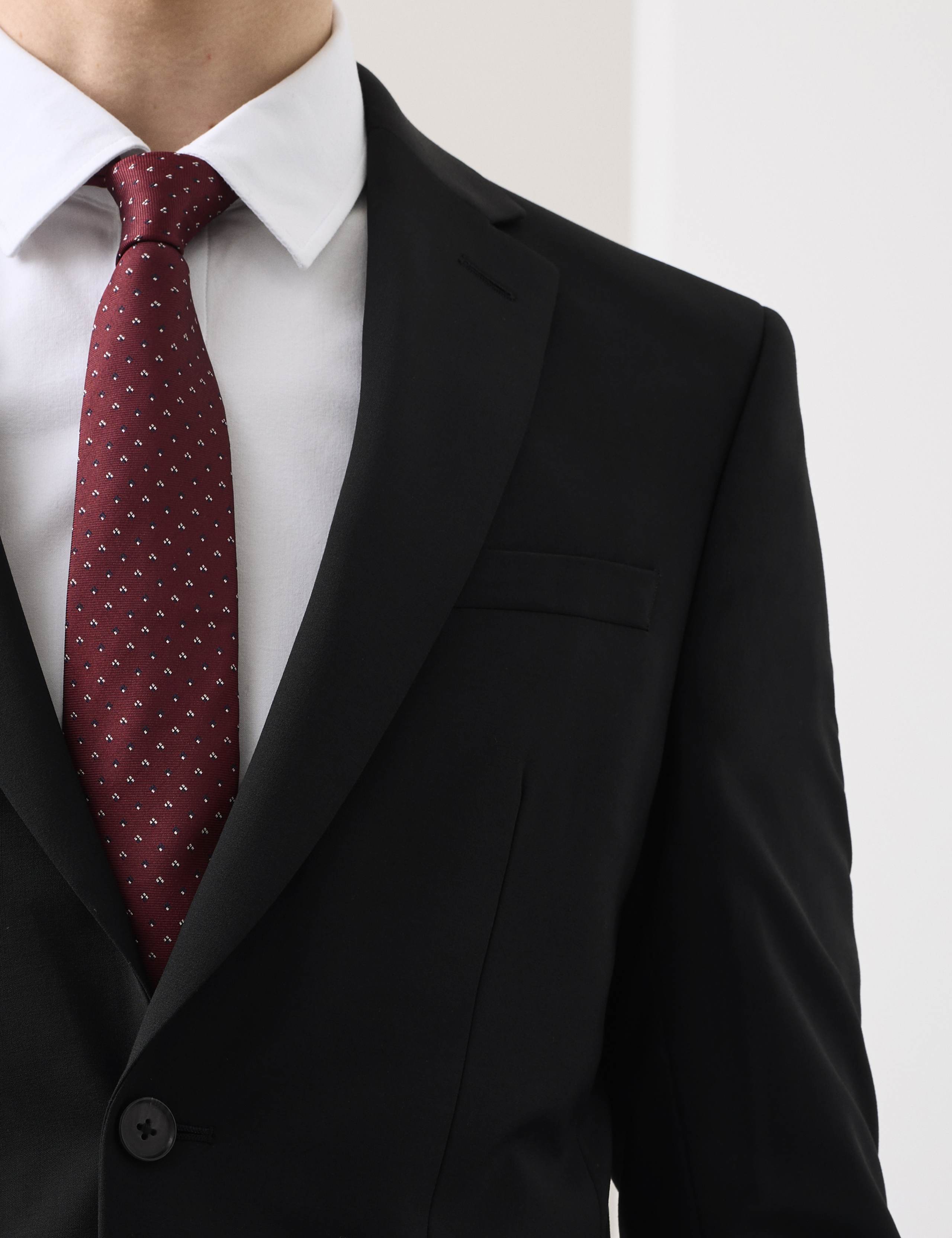 3 Piece Slim Fit Wool Blend Stretch Suit 1 of 6