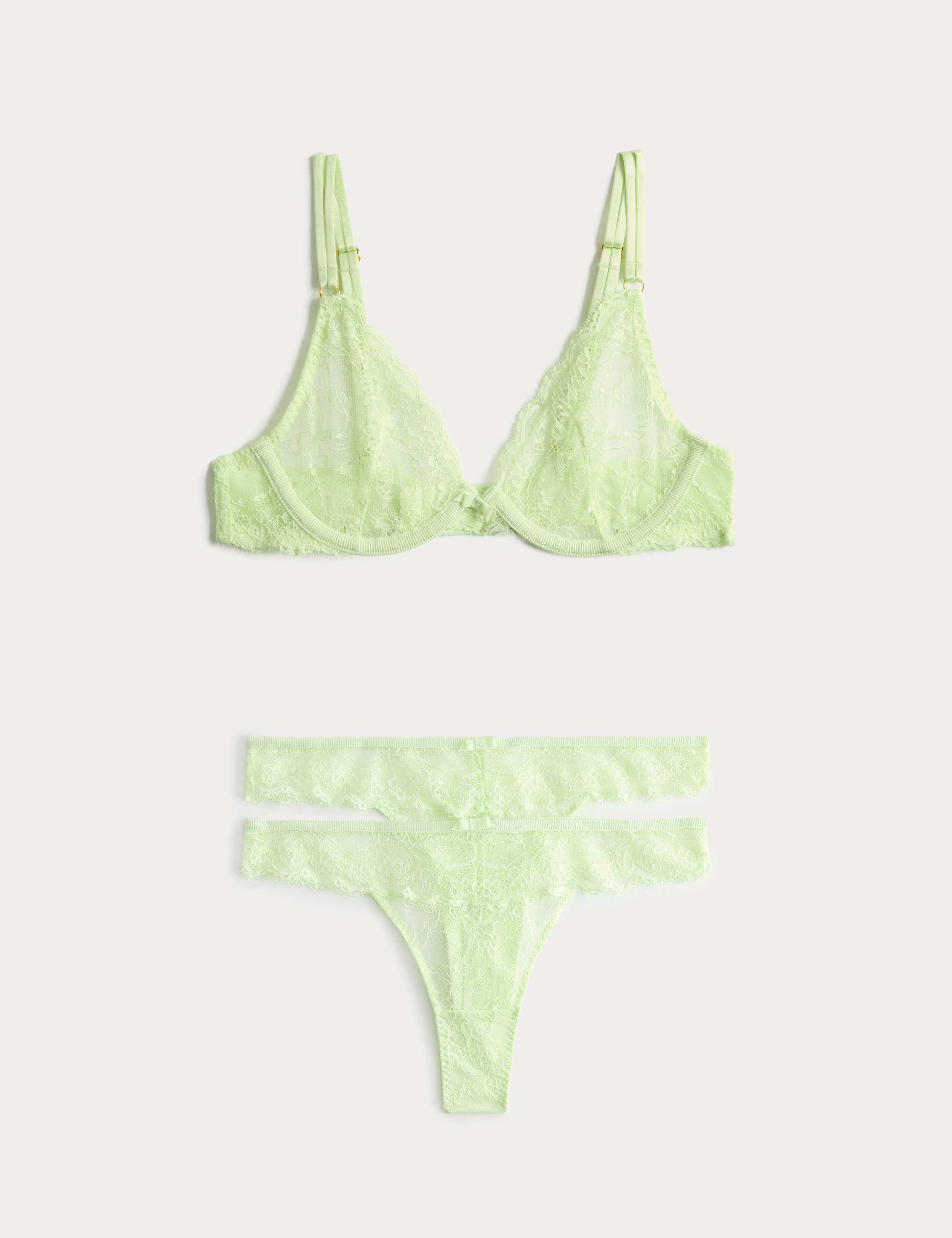 Ida Lace Wired Plunge Bra Set A-E 1 of 6