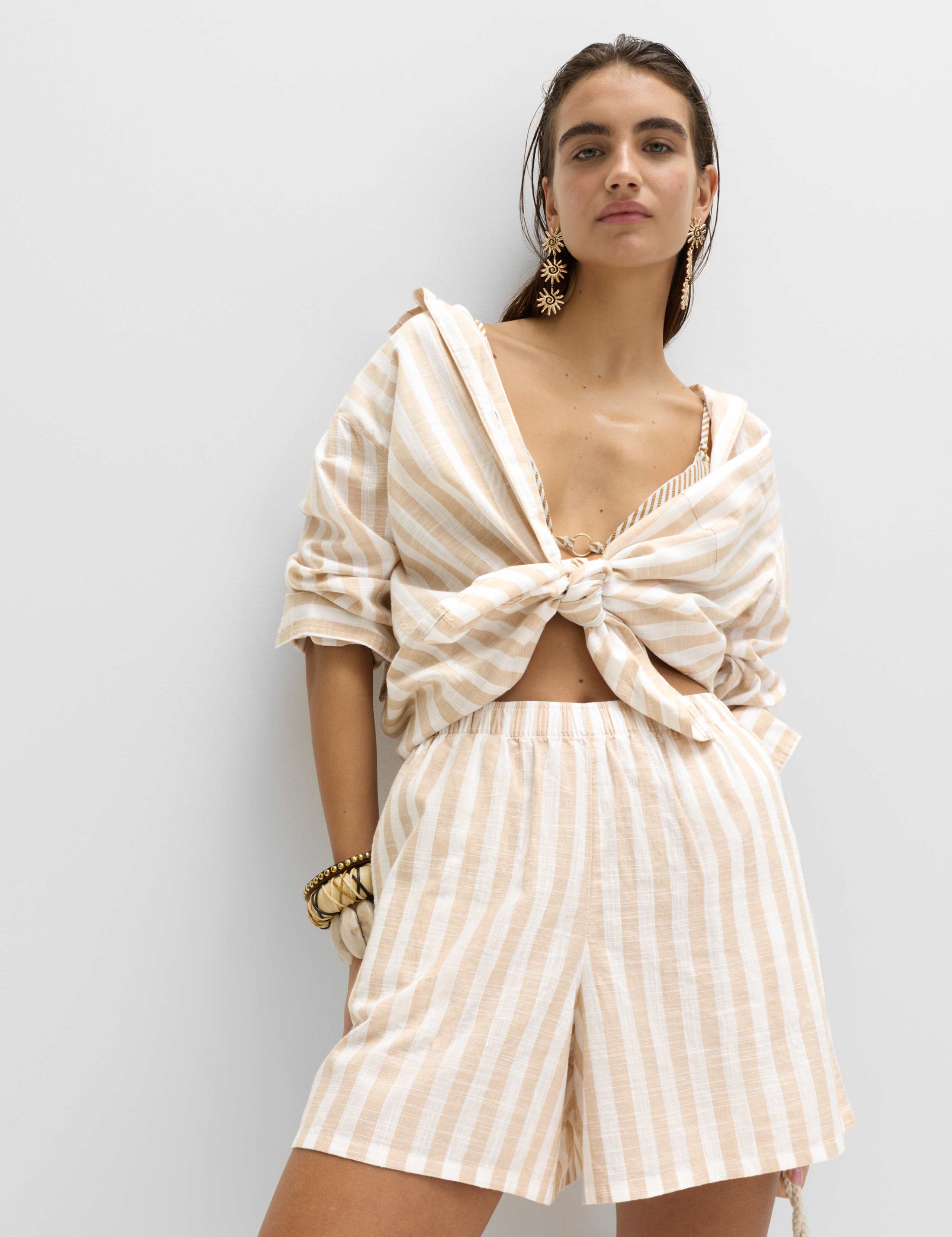 Striped Shirt & Short Set