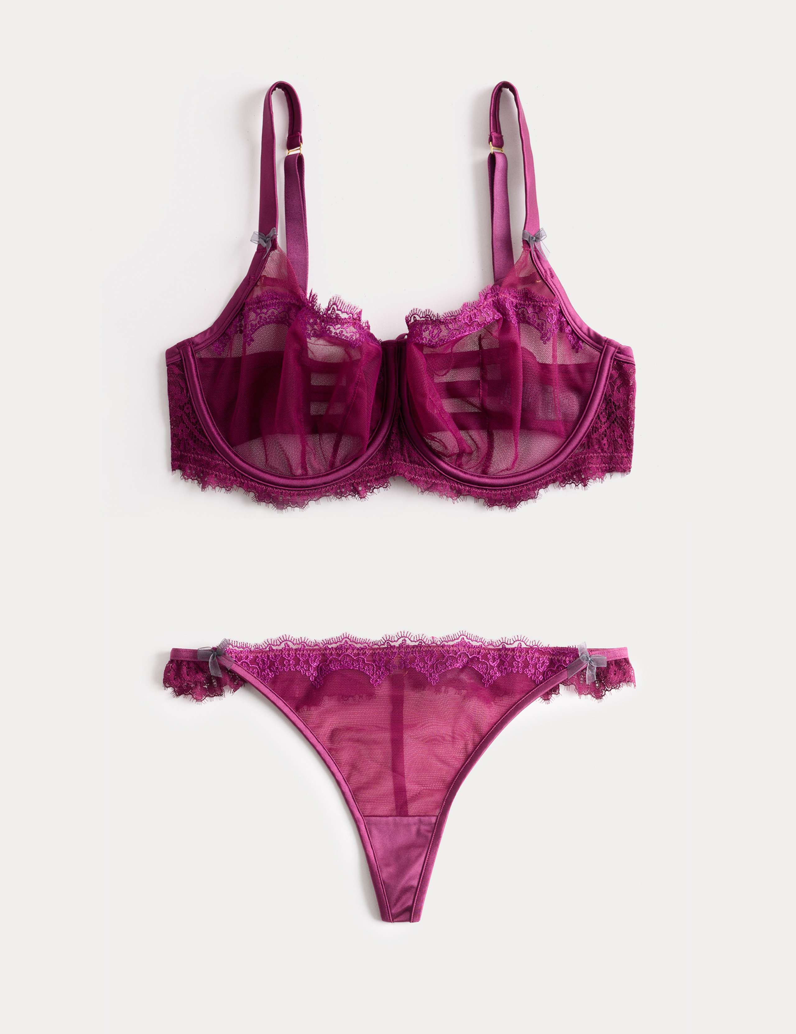 Magda Embroidery Wired Balcony Bra Set F+ 1 of 6