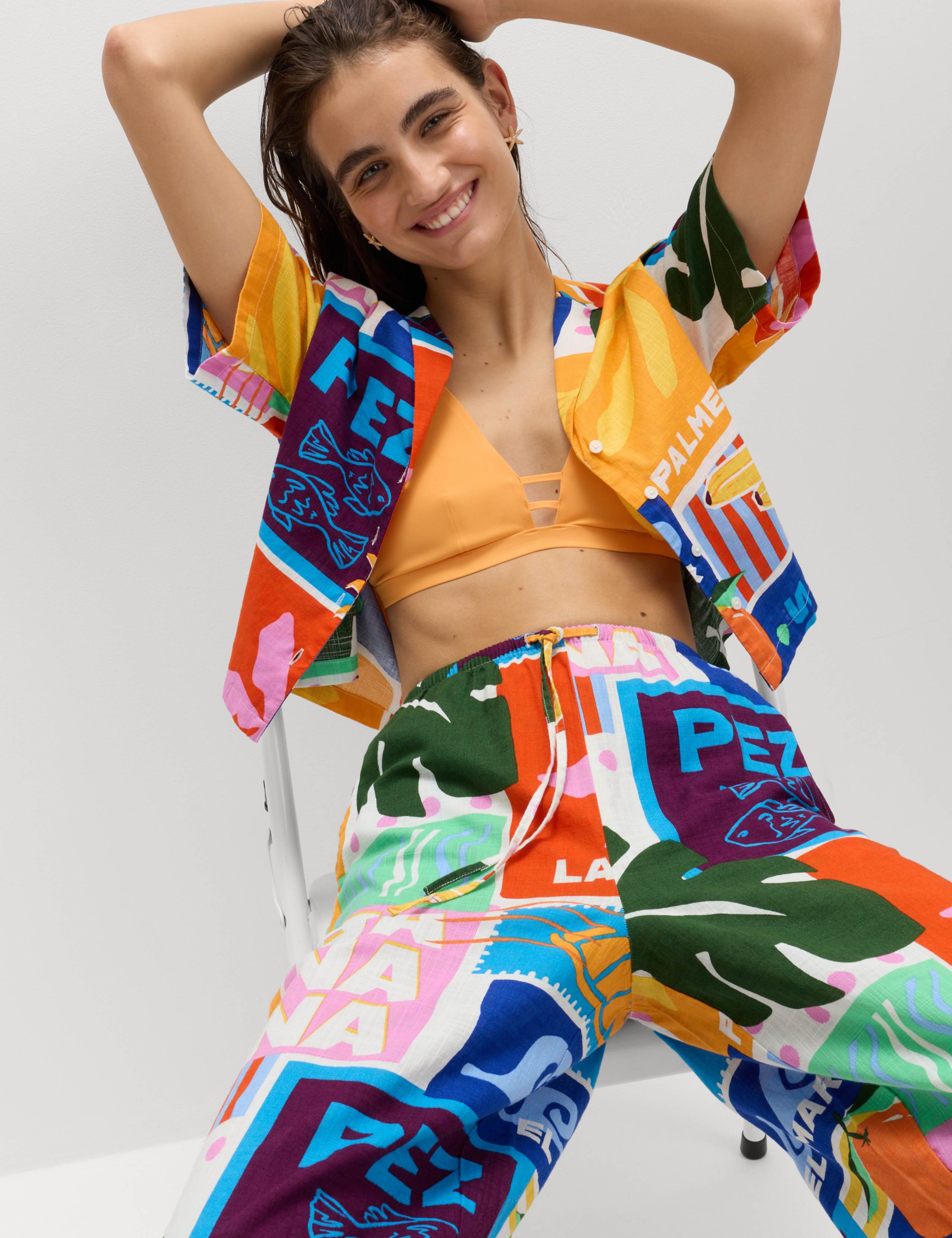 Printed Beach Shirt & Trouser Set