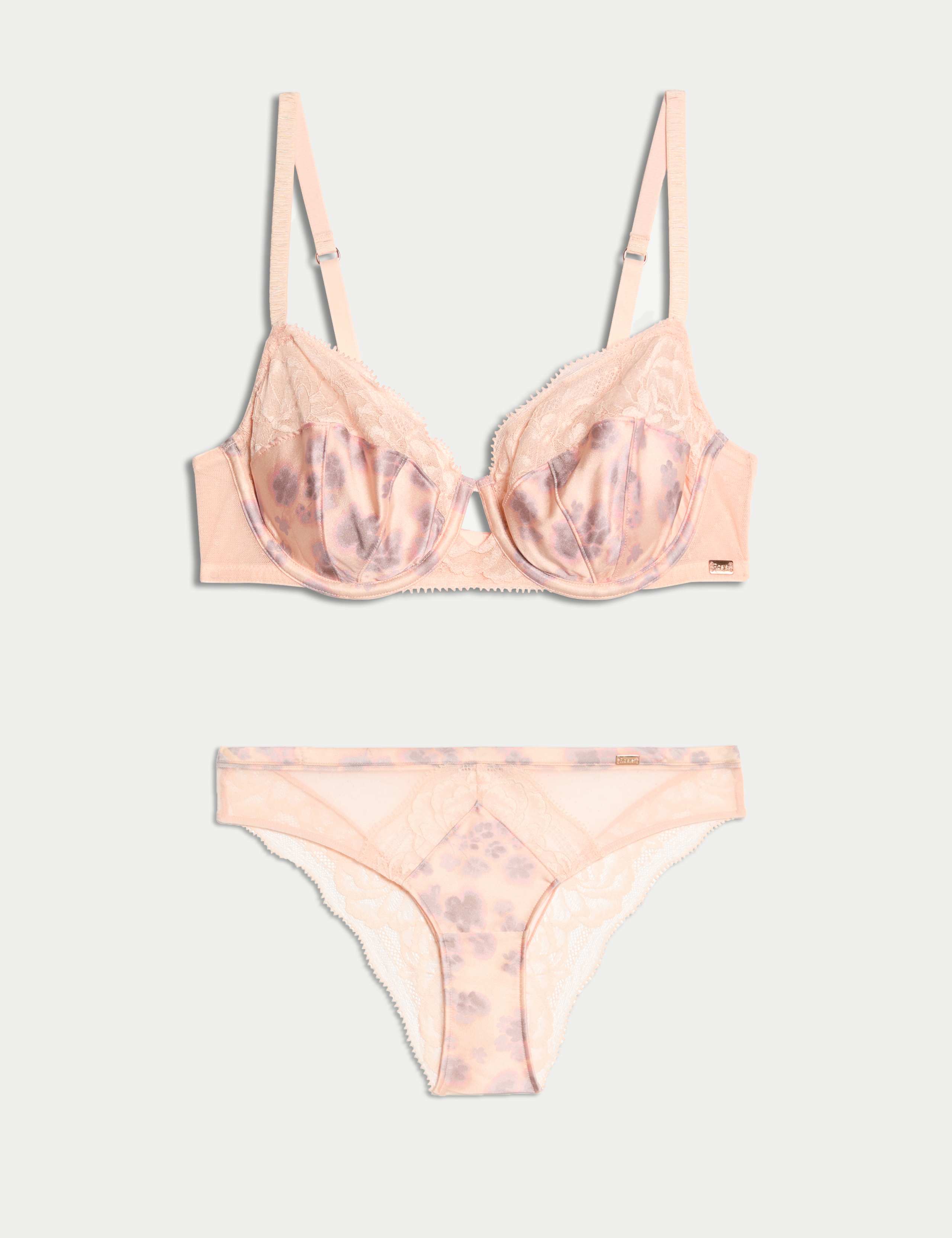 Cherry Blossom Silk Wired Balcony Bra Set A-E 1 of 6
