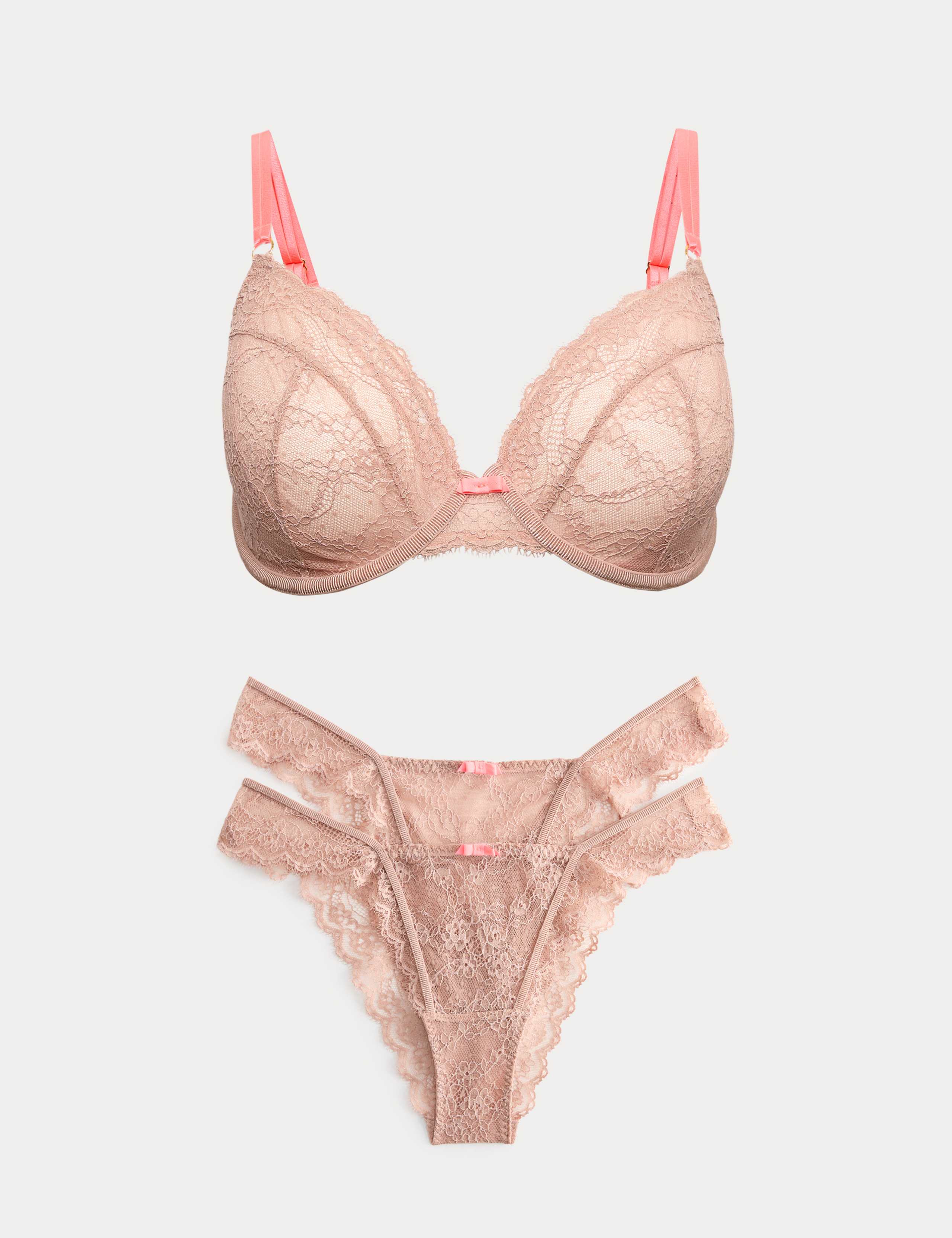 Ida Lace Wired Plunge Bra Set F-H 1 of 6