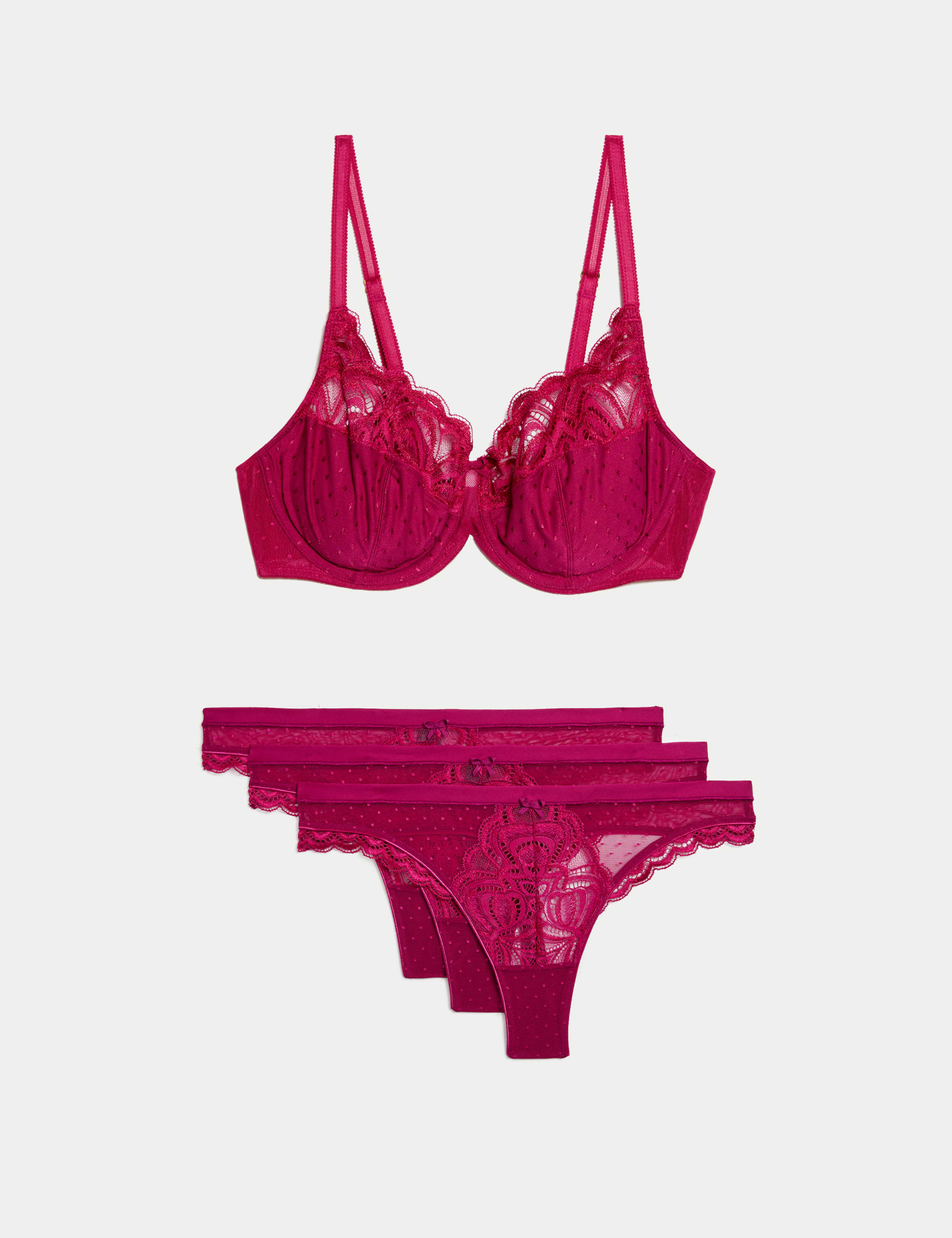Amelia Lace Wired Full Cup Bra Set A-E 1 of 6