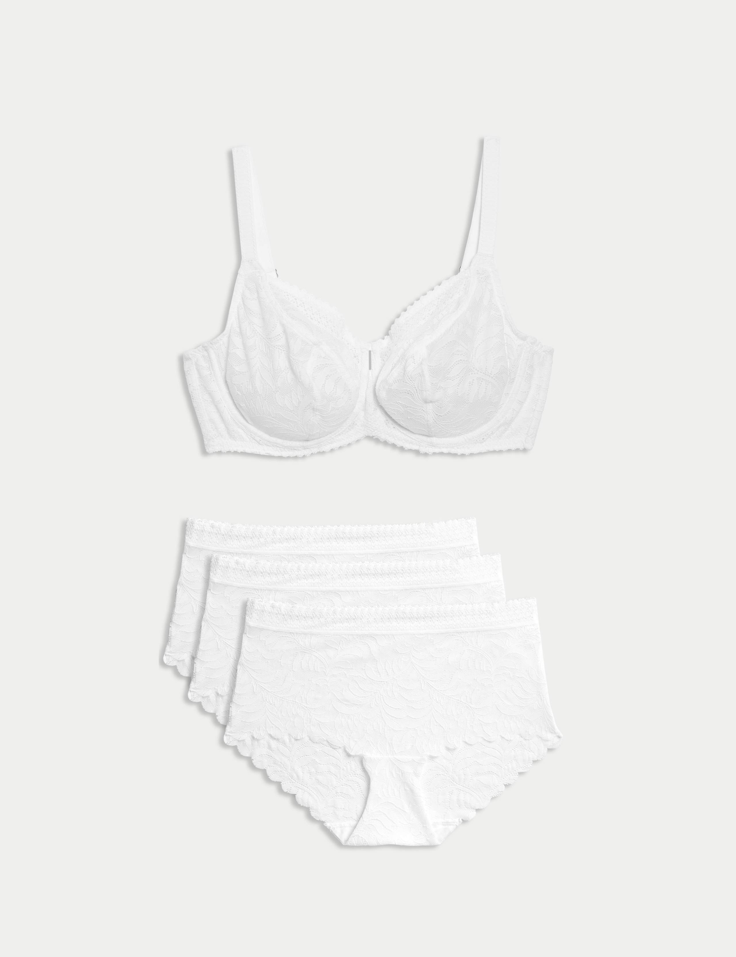 Flexifit™ Lace Wired Balcony Bra Set F-H 1 of 6