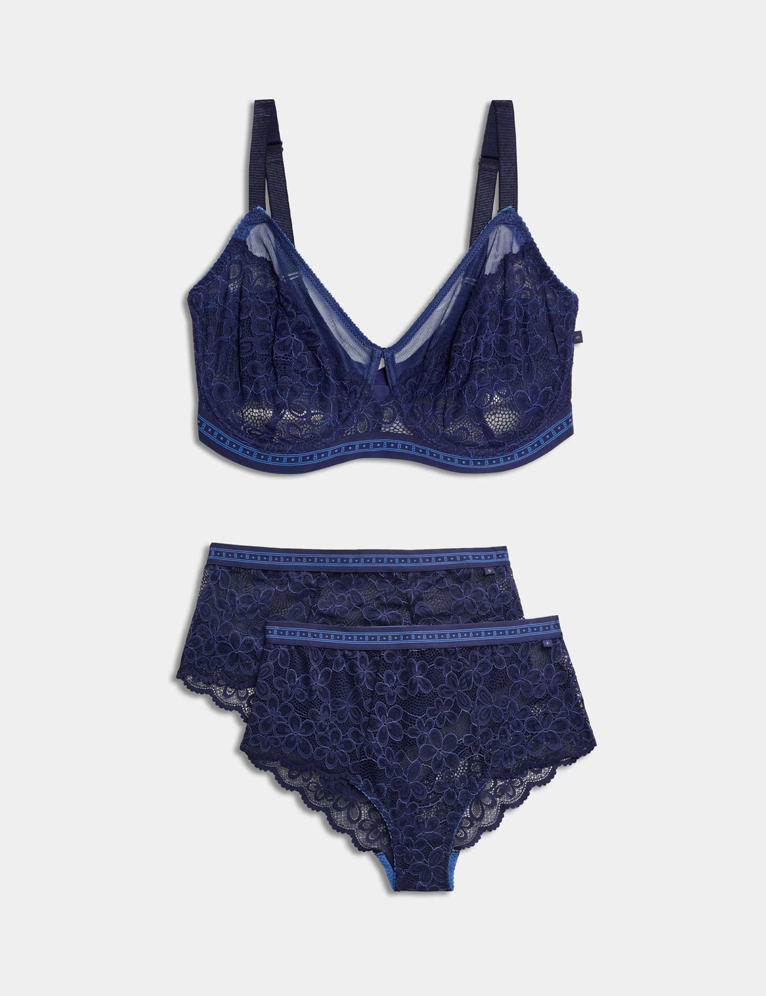 Cleo Lace Wired Minimiser Bra Set C-G 1 of 6