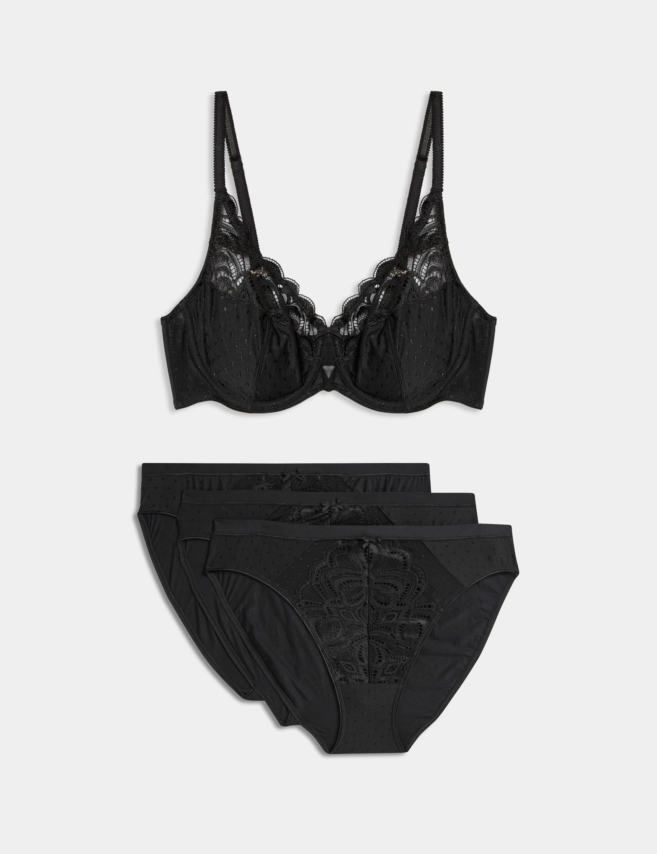 Amelia Lace Wired Full Cup Bra Set A-E 1 of 6