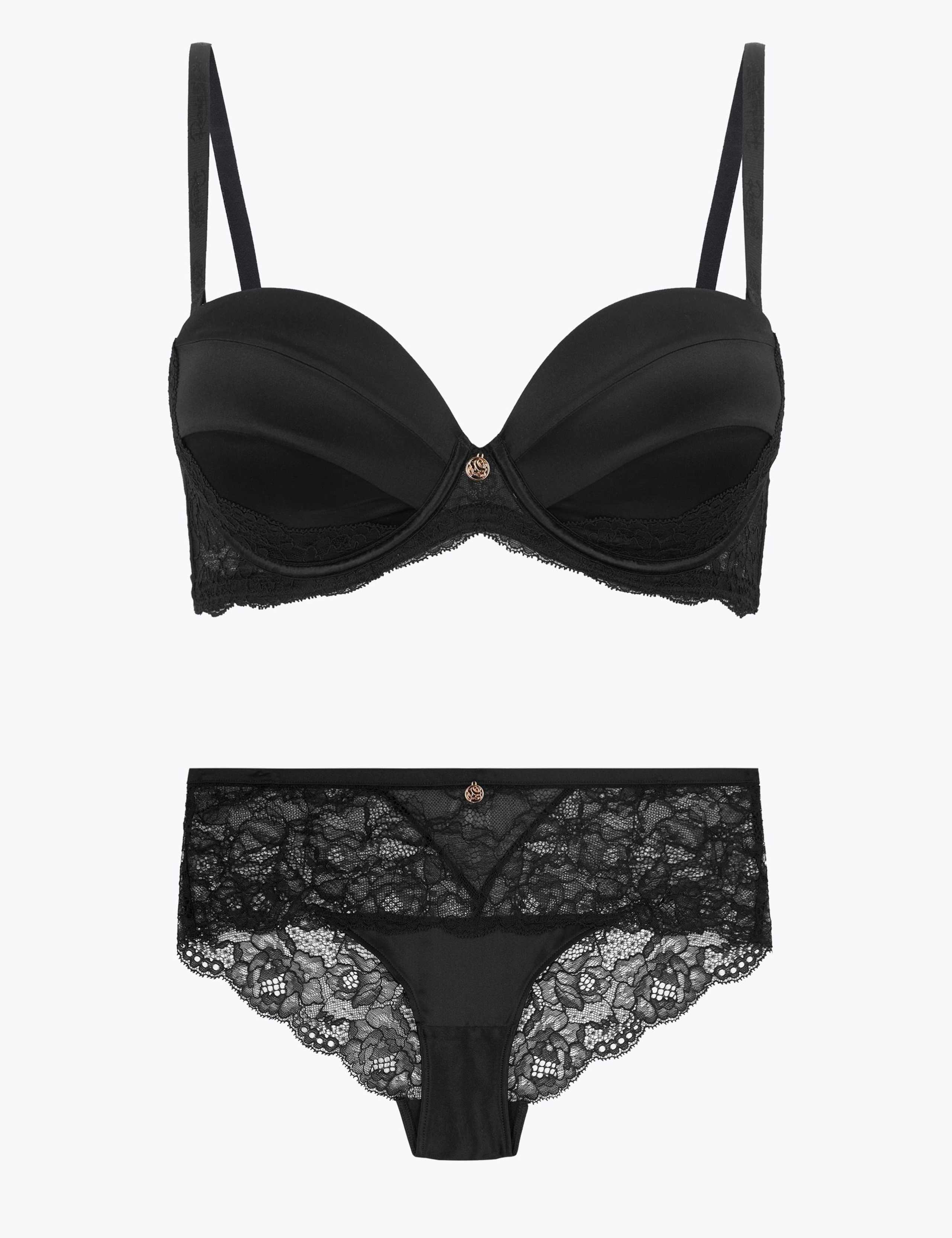 Silk & Lace Push Up Set with Multiway Bra 1 of 6