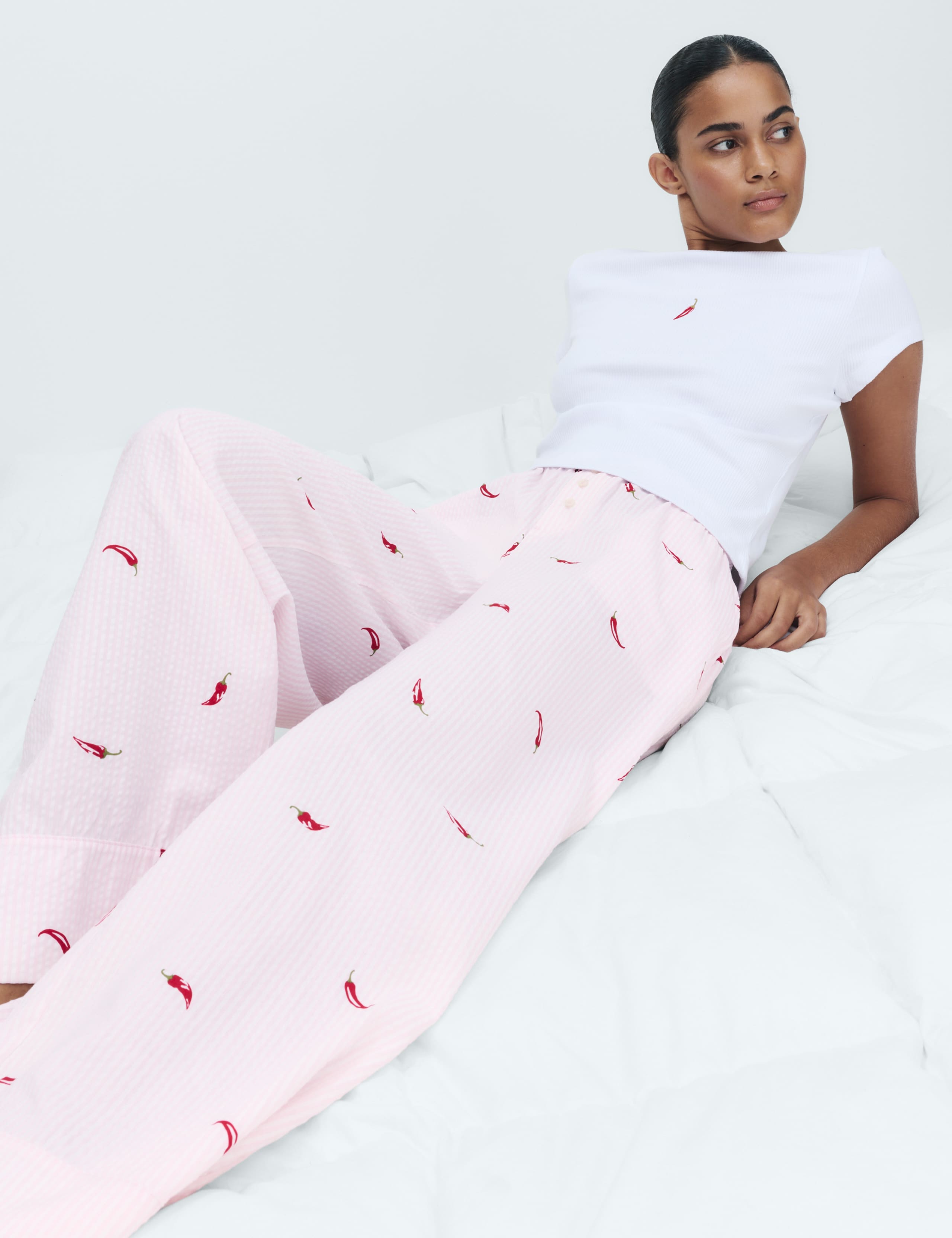 Cotton Modal Ribbed Pyjama T-Shirt Set