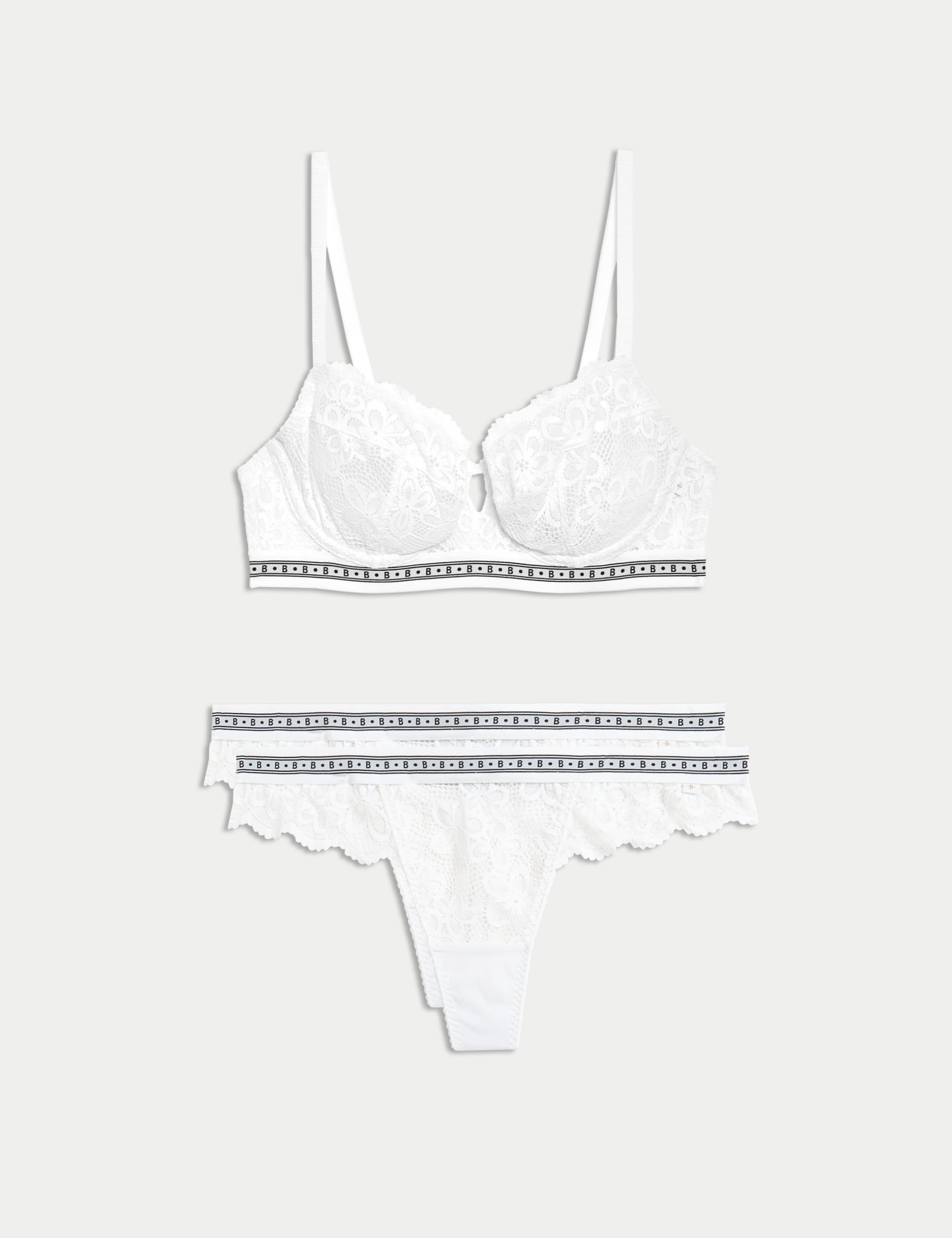 Cleo Lace Wired Balcony Bra Set A-E 1 of 6