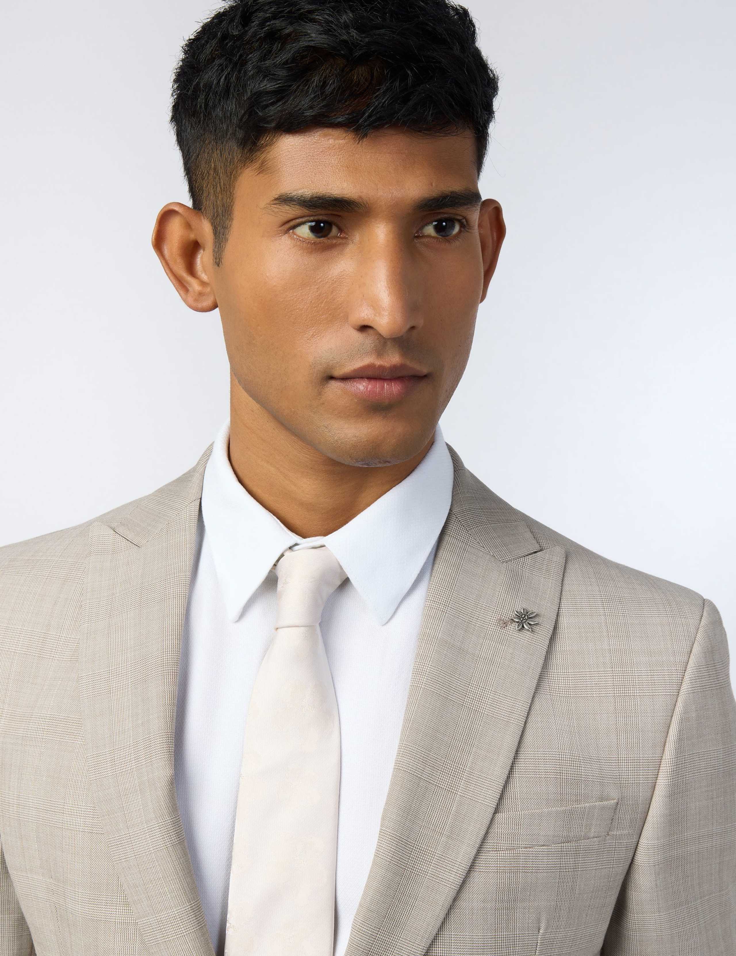 Slim Fit Wool Blend Check Suit 5 of 7