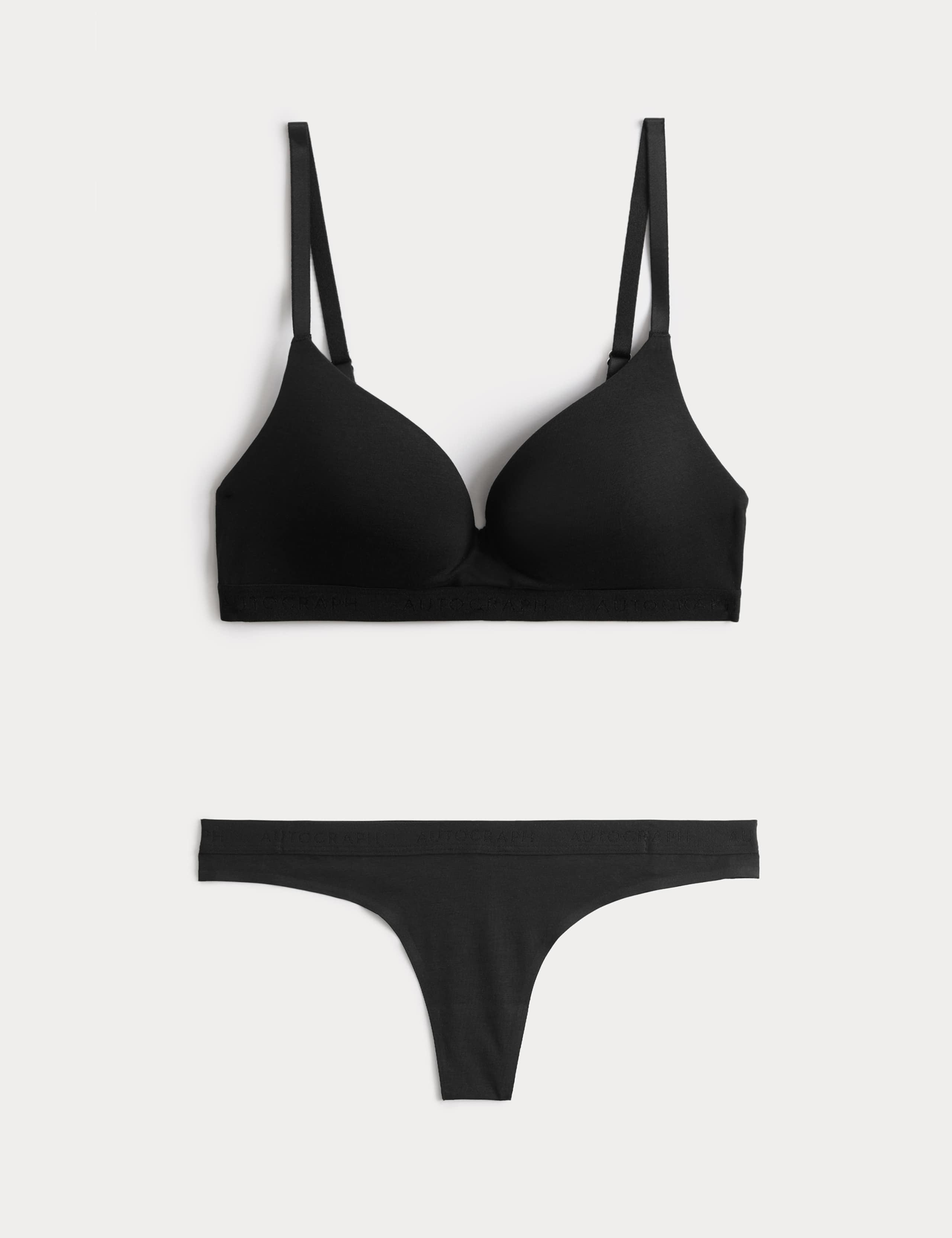 Lille Supima™ Cotton Non Wired Plunge Bra Set A-E 1 of 6