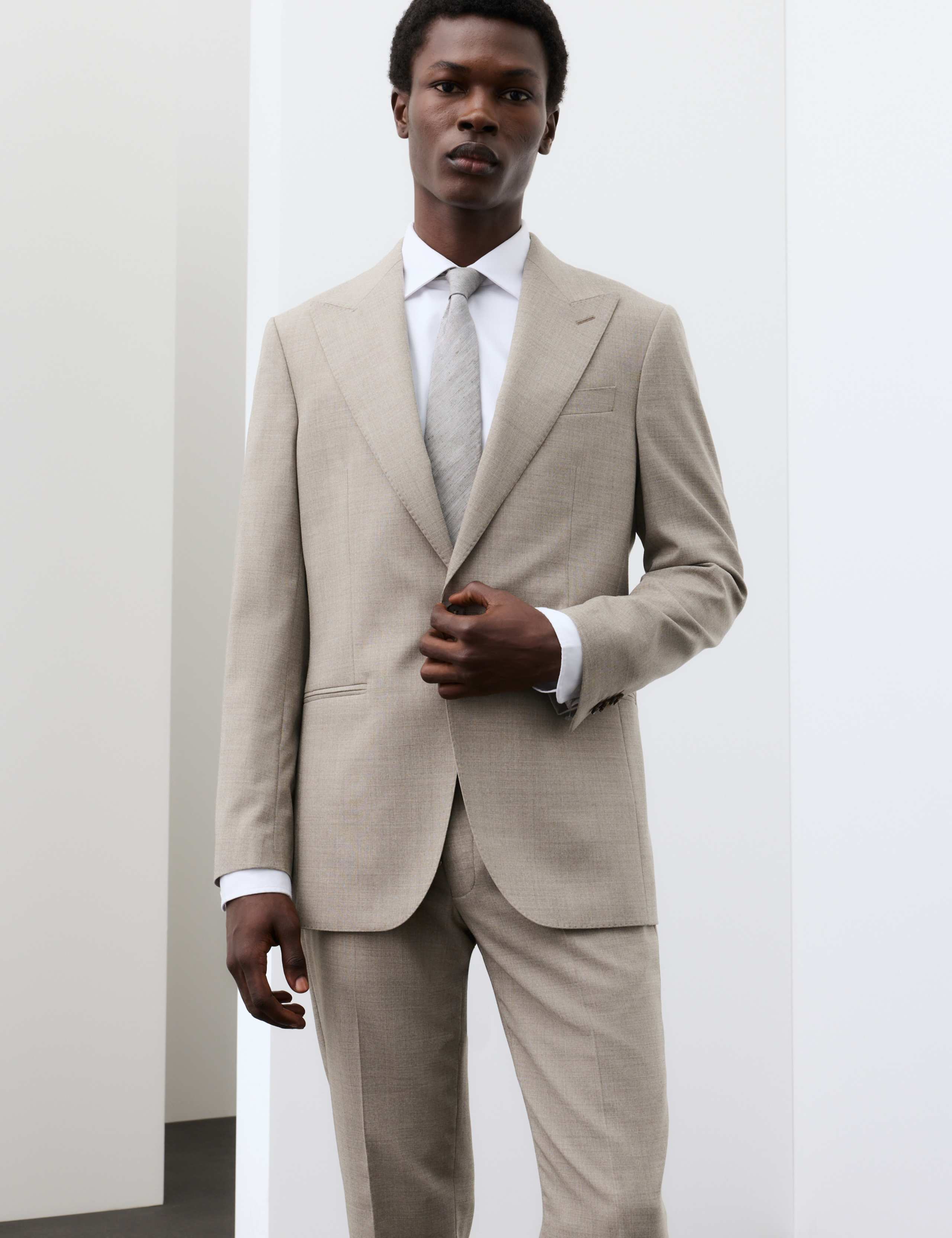 2 Piece Tailored Fit Wool Blend Suit