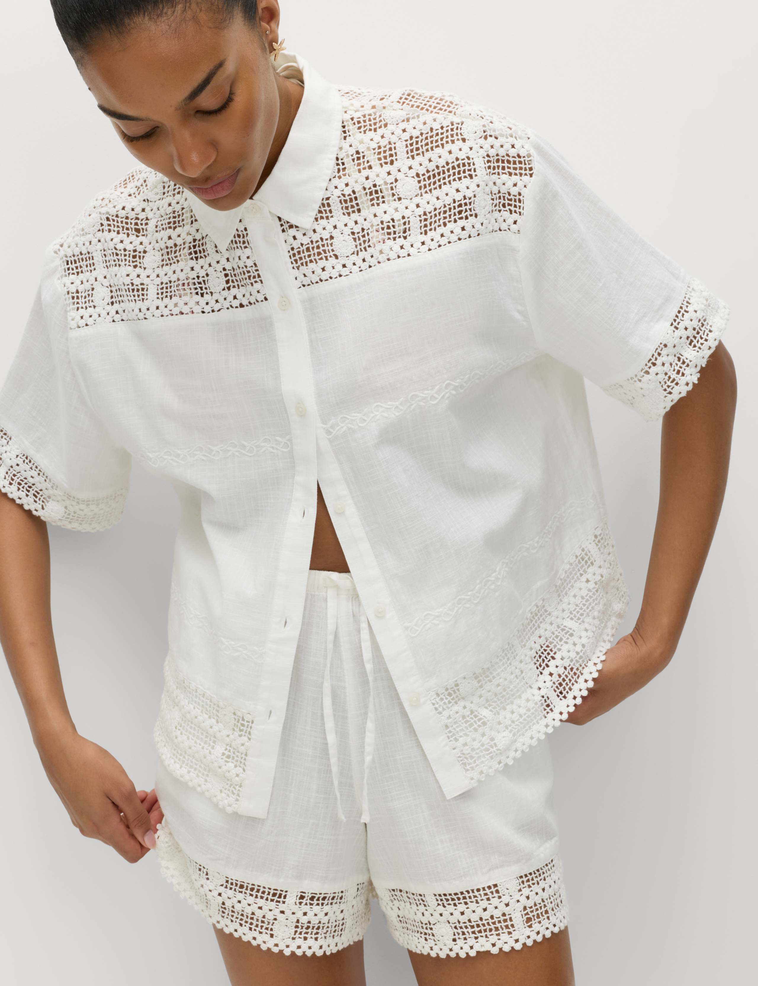 Textured Shirt & Short Set