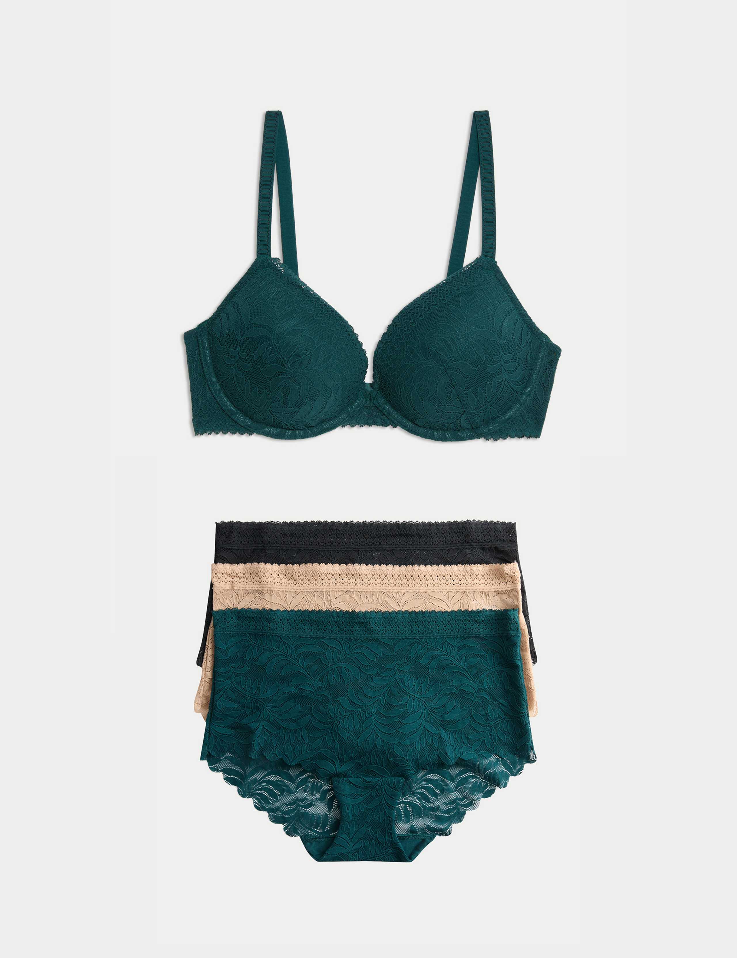Flexifit™ Lace Wired Push-Up Bra Set A-E 1 of 6