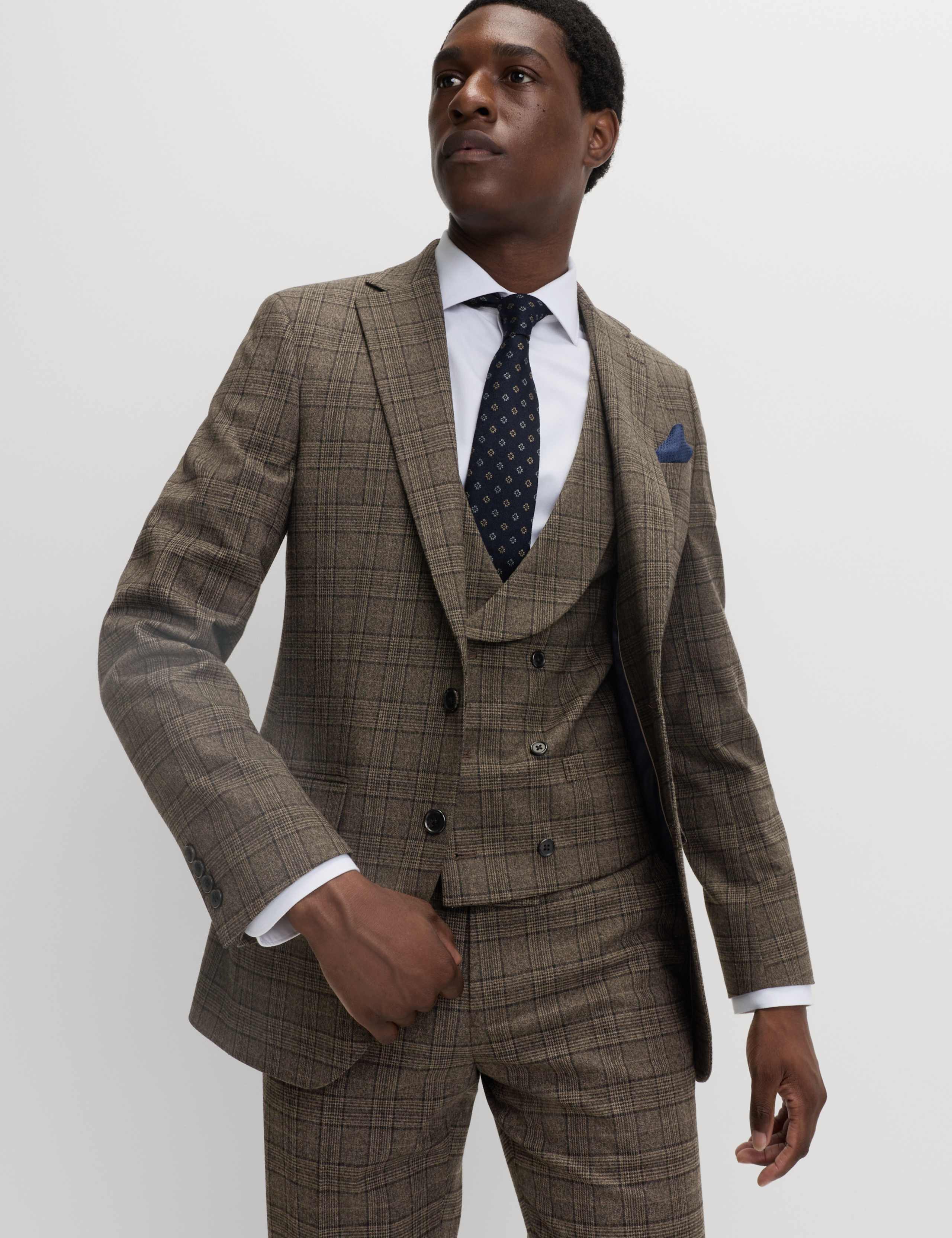 Slim Fit Check Suit